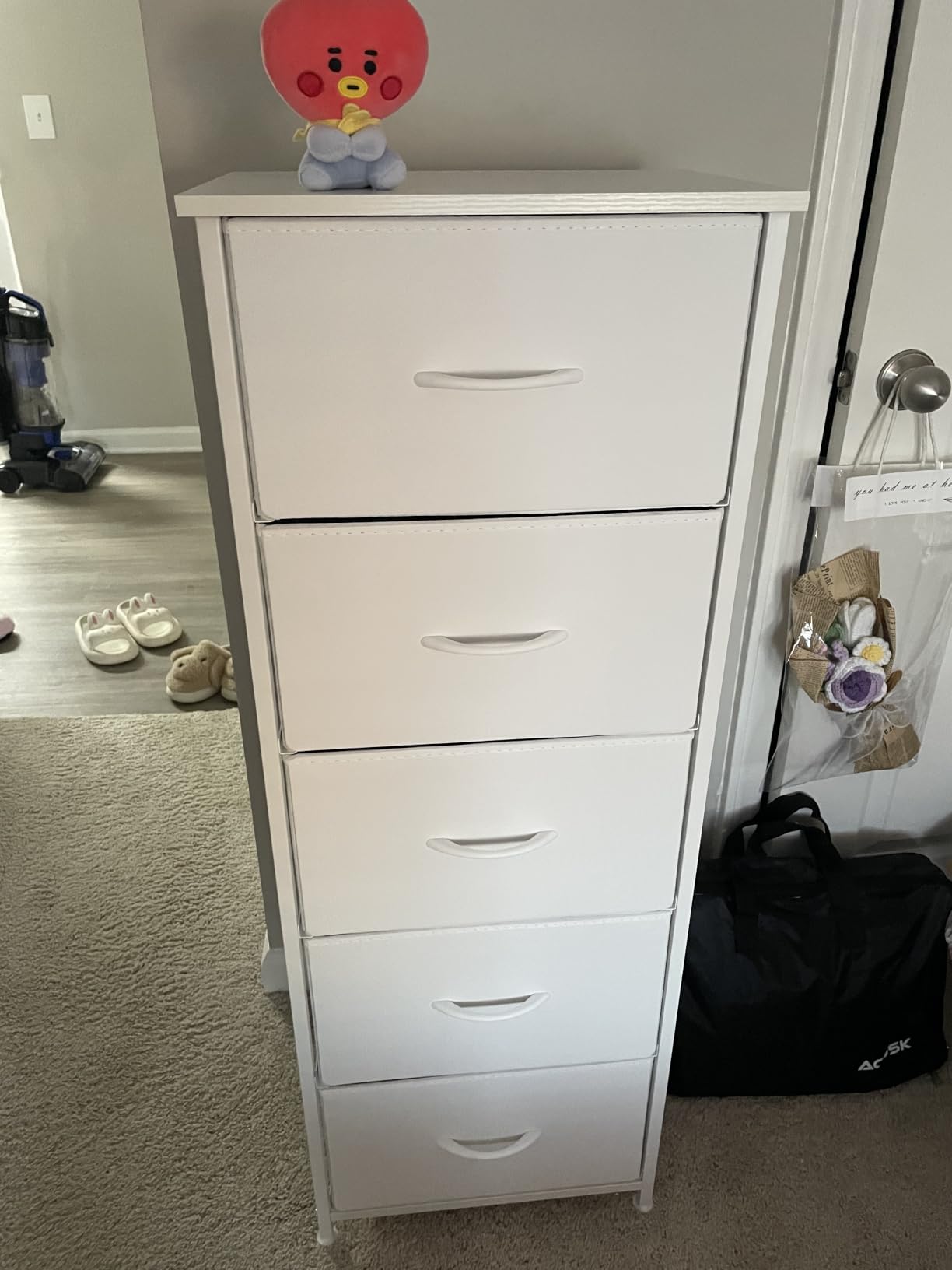 Somdot Tall Dresser for Bedroom, 5 Drawer Storage Cabinet, White customer photo 1