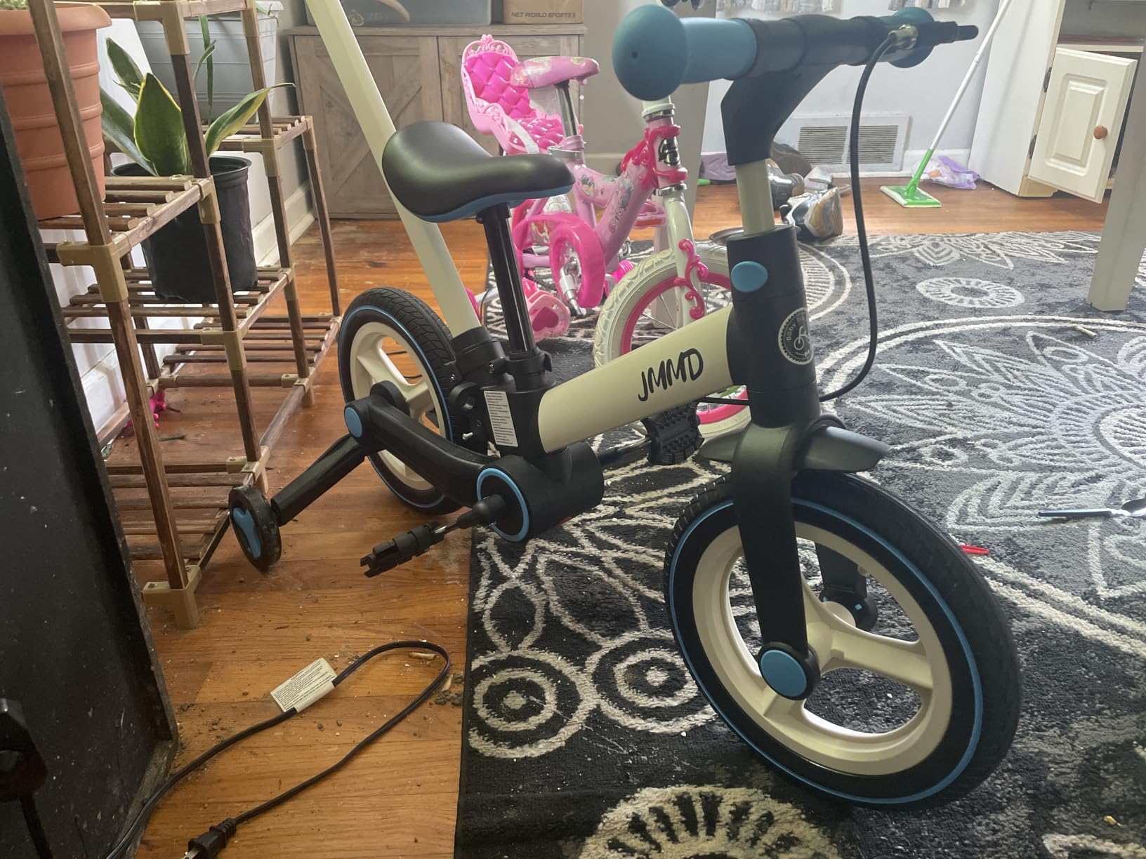 JMMD 6 in 1 Toddler Bike with Push Handle for Kids 18-60 Months, 12