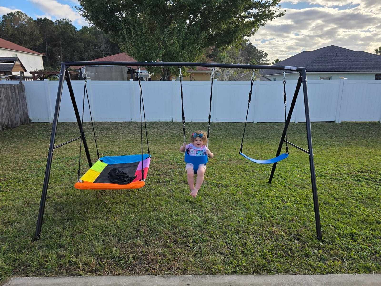 Hapfan 3 in 1 Swing Set for Backyard with Toddler, Platform and Belt Swing customer photo 1