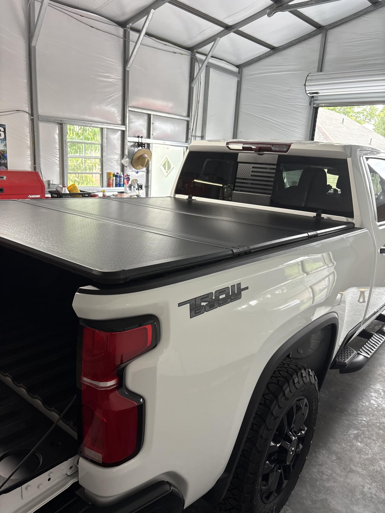 Hard Folding Truck Bed Tonneau Cover Compatiable with Chevy Silverado & GMC Sierra 1500(2007-2026) 5.8 FT Short Box(NO CarbonPro Bed), Tri Fold Style customer photo 1