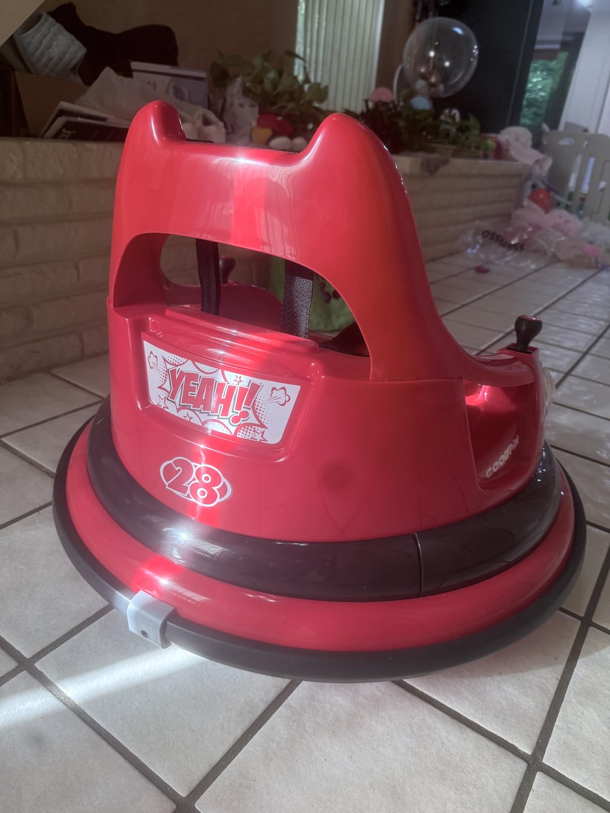 ELEMARA Bumper Car, 1.9MPH Max, 12V Electric Car for Kids W/Parent Remote, Bluetooth Ride on Toys, Ride on Car W/2-Speed, 2 Driving Mode, 360°Spin, Music,5 Lighting Mode, DIY Stickers, Blue customer photo 1