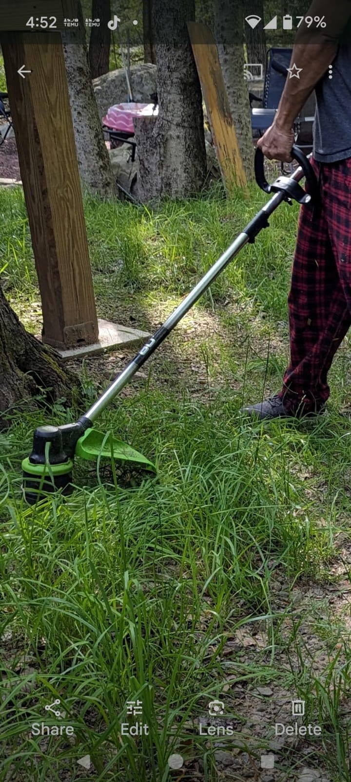 Greenworks 80V 16 in Cordless String Trimmer, 2.0 Ah Battery customer photo 1