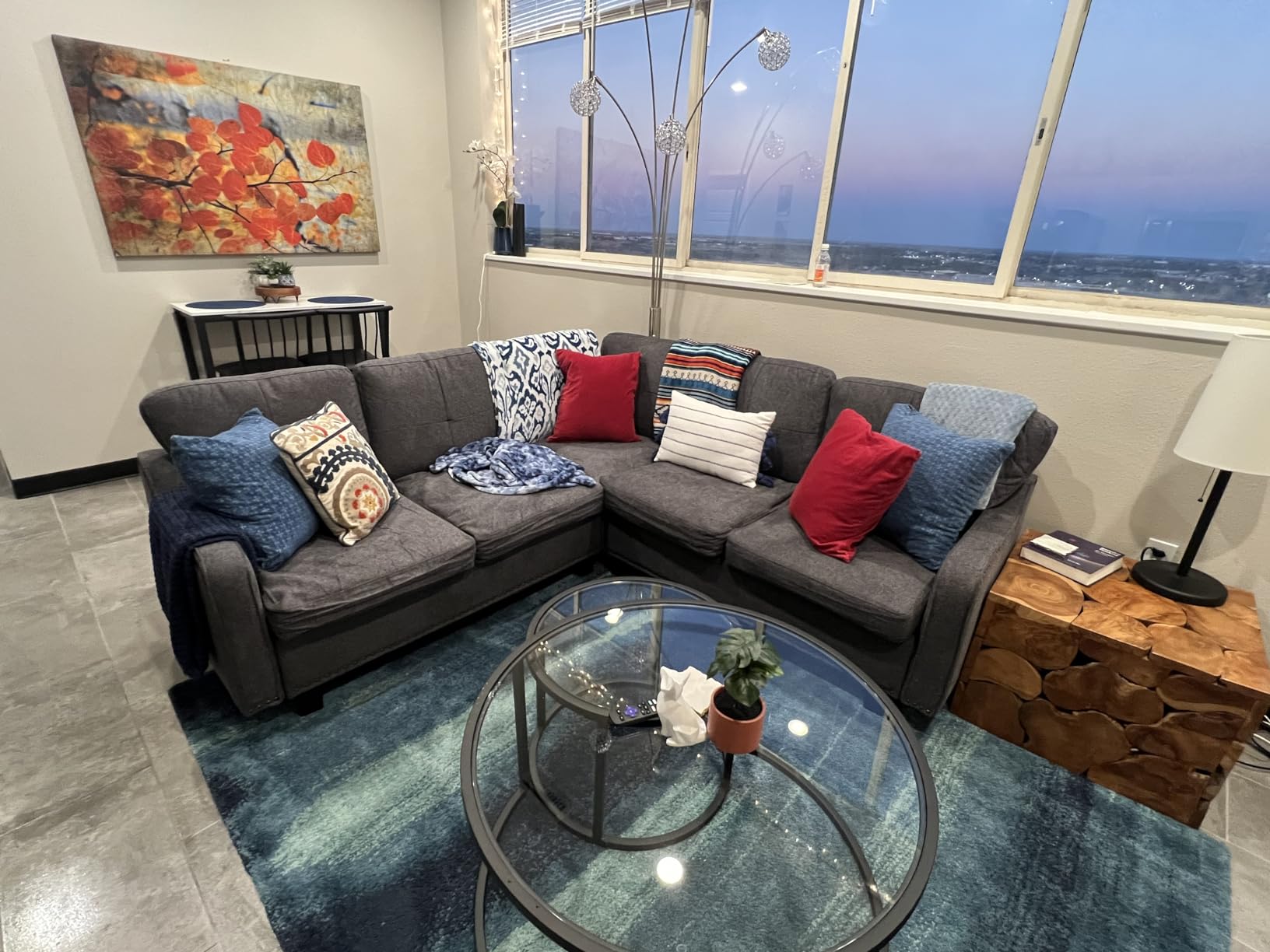 HONBAY Convertible Sectional Sofa L Shaped Couch,Velvet Black customer photo 1