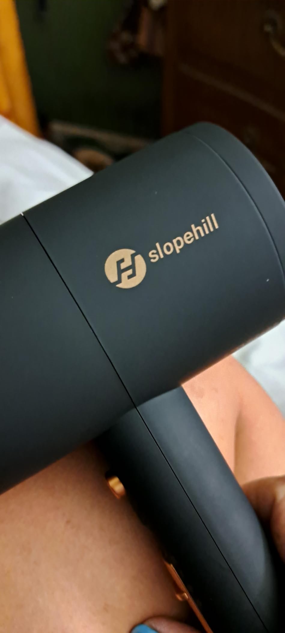 Slopehill Professional Ionic Hair Dryer, Powerful 1800W Fast Drying Low Noise Blow Dryer with 2 Concentrator Nozzle 1 Diffuser Attachments for Home Salon Travel (Matte Blue) customer photo 2
