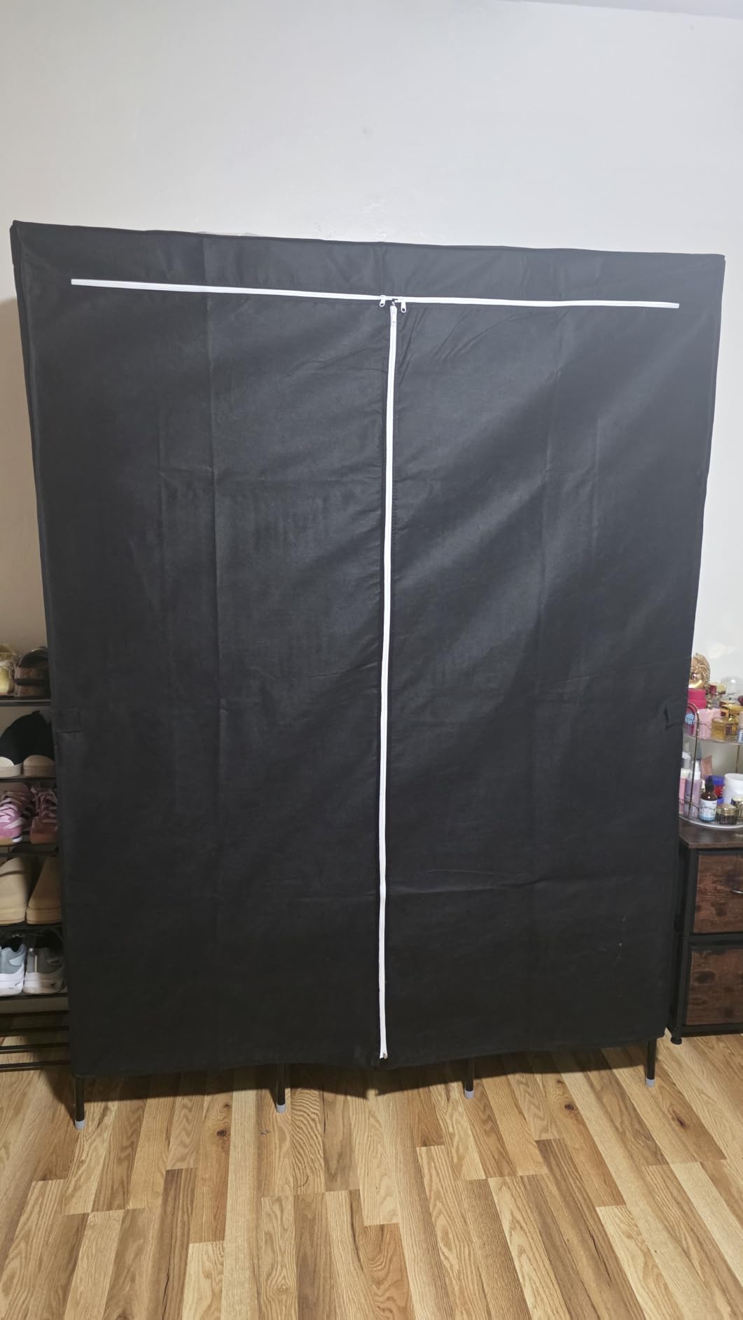LOKEME Wardrobe Closet,Steel Pipe Diameter 19mm,Portable Closet for Bedroom | Strong and Sturdy Portable Closets for Hanging Clothes with 3 Hanging rods, 6 Storage Shelves and Side Pockets customer photo 2