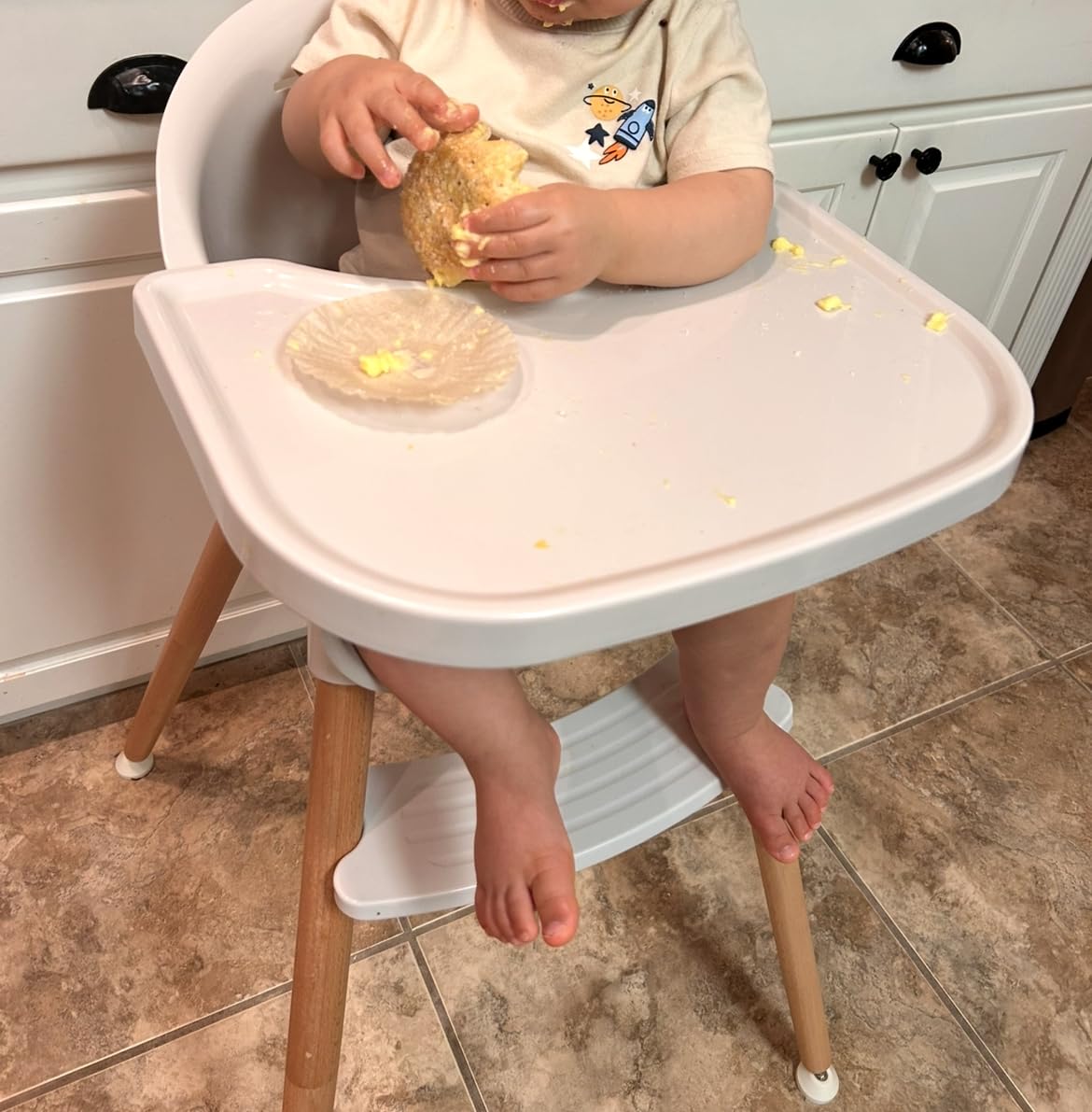 Fodoss 3-in-1 Wooden High Chair for Babies and Toddlers,Convertible Easy Clean Infant Highchair,Modern Design Silla para Comer De Bebe customer photo 2