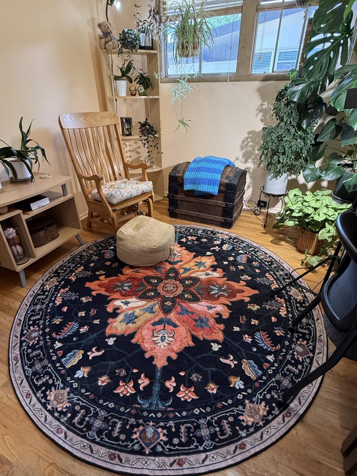 RELEANY Washable Area Rug, 8'x10', Brick/Brown/Green customer photo 2