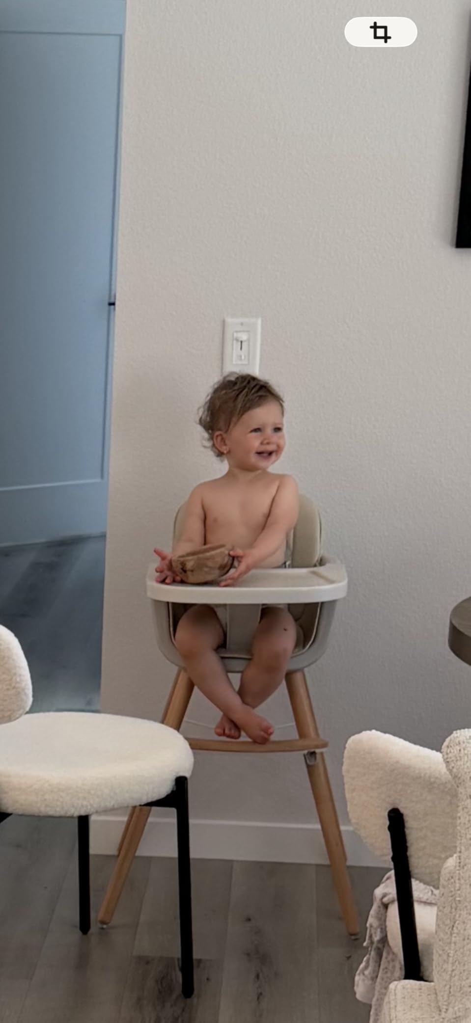 Mallify 3-in-1 Wooden High Chair, Convertible High Chairs for Babies and Toddlers, Baby Highchair with Adjustable Legs & Dishwasher-Safe Tray, Sleek Hardwood & Premium PU Cushion, Beige customer photo 1