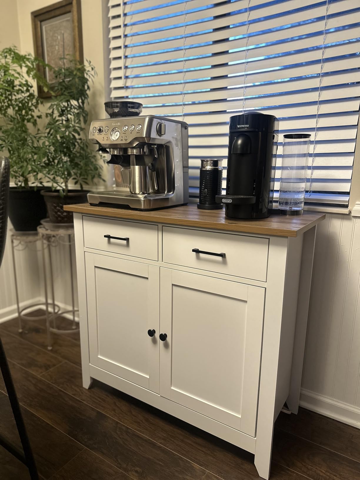 HORSTORS Farmhouse Kitchen Storage Cabinet, Small Buffet, Coffee Bar, Black customer photo 1