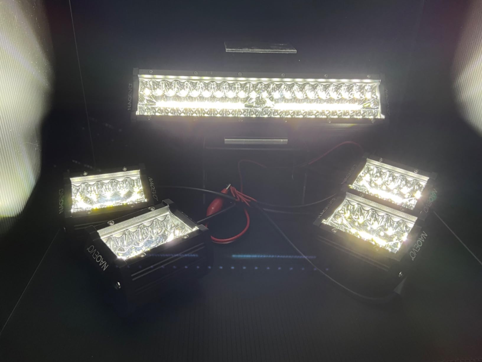 NAOEVO 12 Inch LED Light Bar with 4PCS 4 Inch LED Pod/Off Road/Fog Lights | 540W 54000LM Spot Flood Combo Off Road Lights Bar, Aluminum LED Driving/Fog Light Bar for Truck Car ATV Boat, 1 Year Warranty customer photo 1