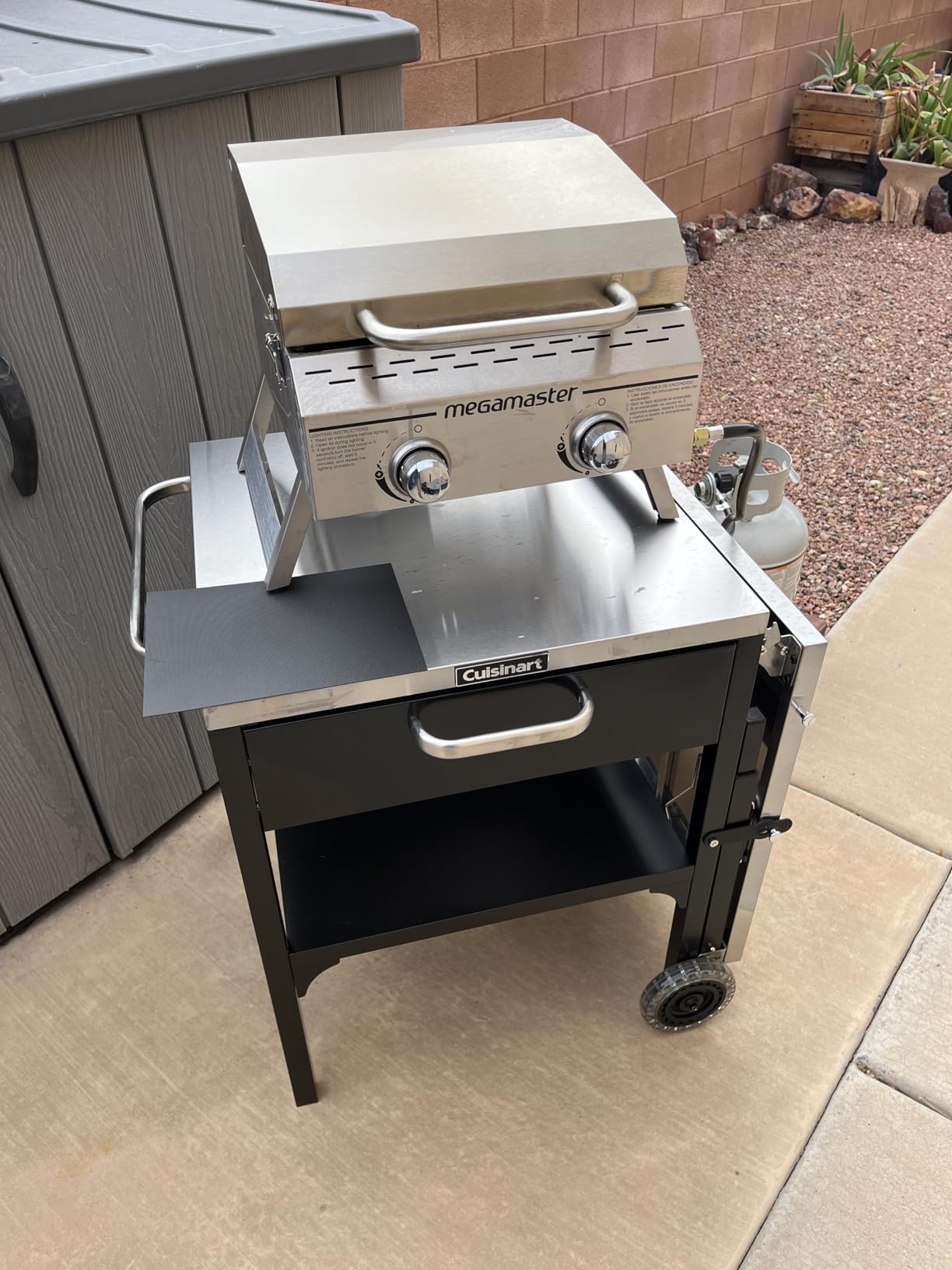Cuisinart Prep ‘n Cook Outdoor Table and Grill Stand, Stainless Steel Folding Table with Wheels, 48” x 24” Prep Station for Home BBQ, Tailgates, Cookouts customer photo 2