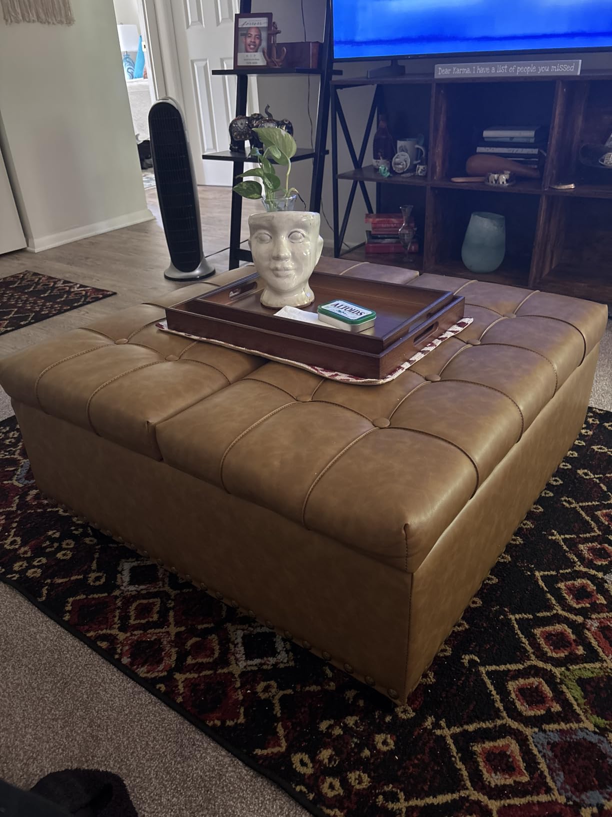 FiveWillowise 31.5 Inch Large Square Ottoman with Storage,Faux Leather customer photo 1