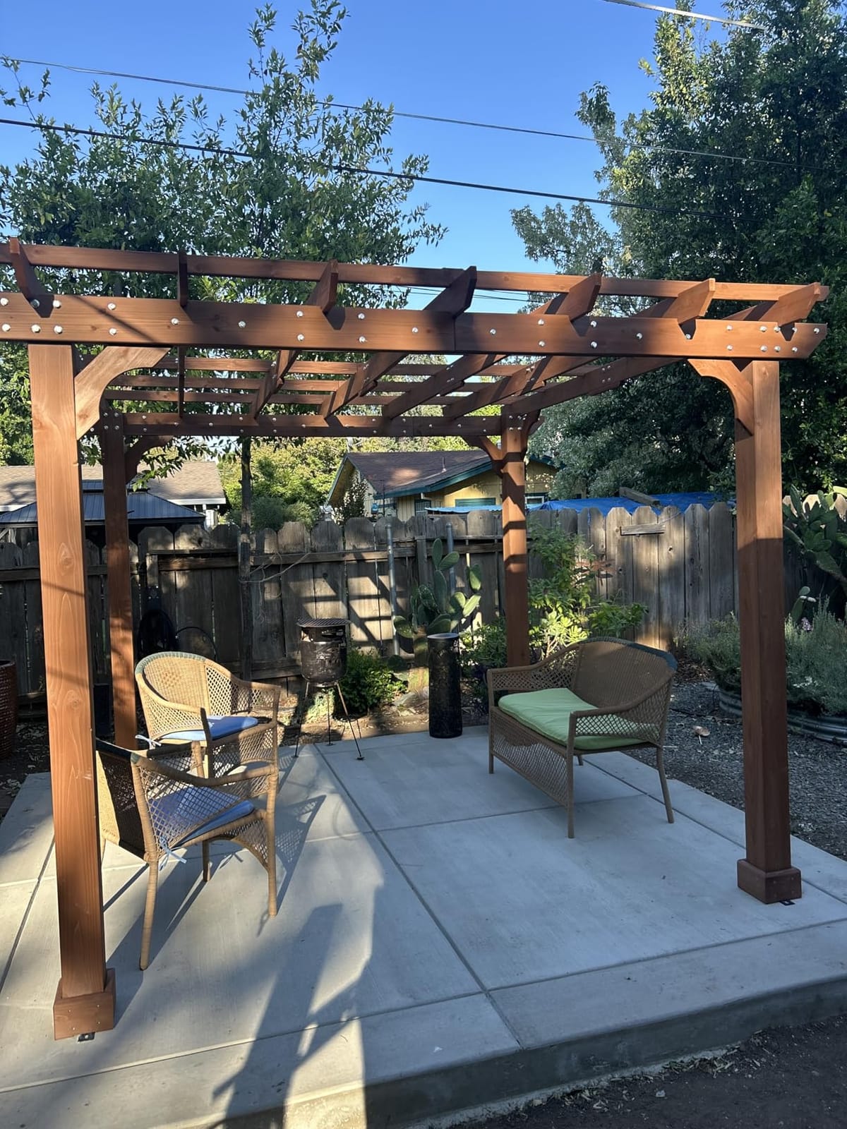 MUPATER 10x12 FT All Cedar Wooden Pergola, Kit with Stakes, Quality Supported Structure, Snow and Wind Supported,Outdoor Pergola with Cedar Framed for Backyard, Deck, Lawn customer photo 1