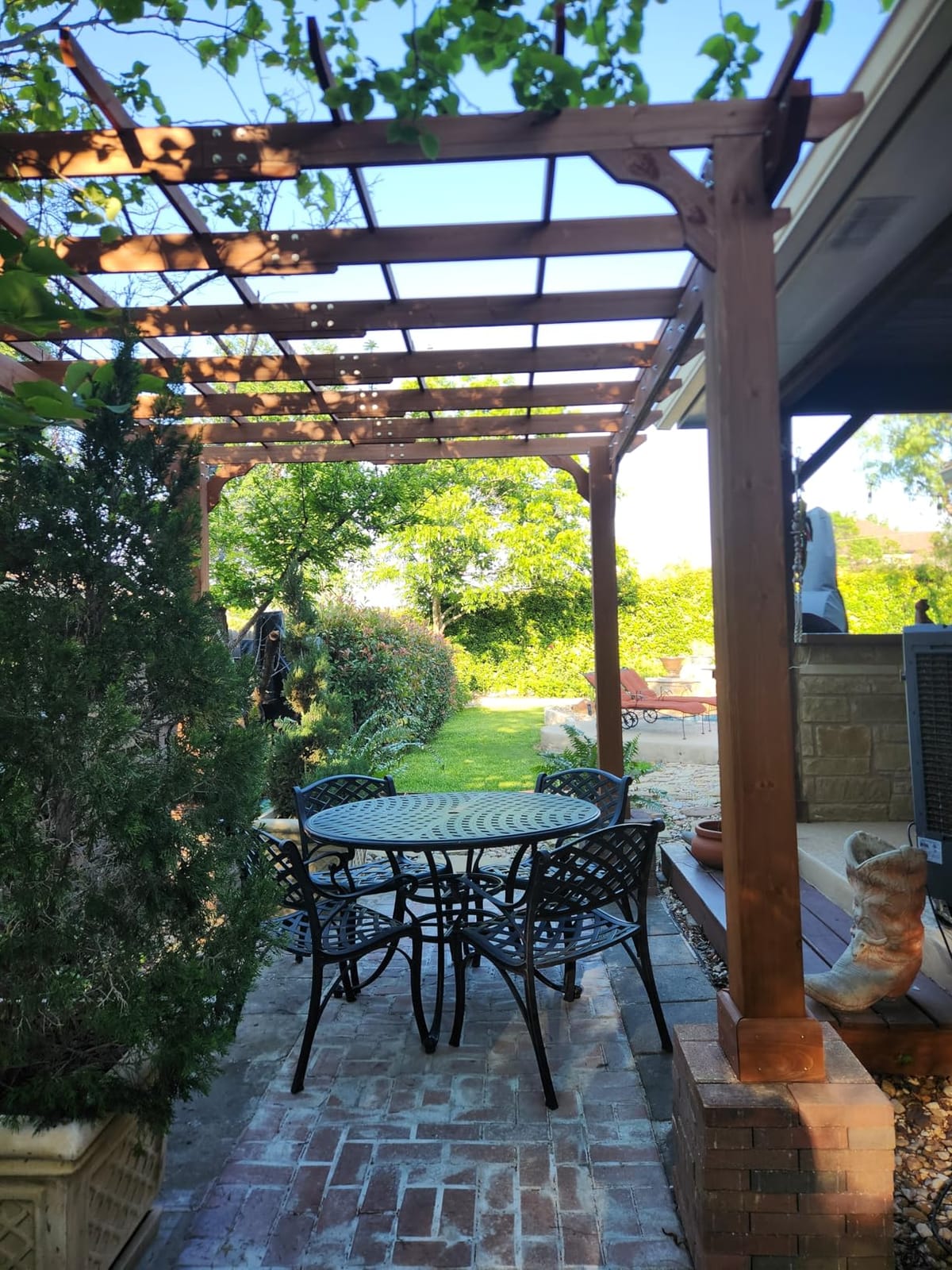 MUPATER 10x12 FT All Cedar Wooden Pergola, Kit with Stakes, Quality Supported Structure, Snow and Wind Supported,Outdoor Pergola with Cedar Framed for Backyard, Deck, Lawn customer photo 2
