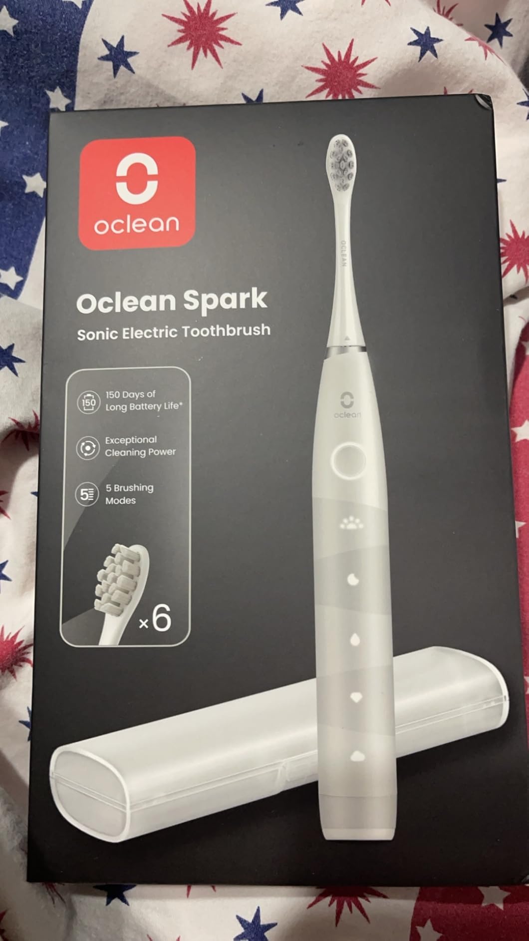 Oclean Electric Toothbrush for Adults, 150 Days Battery Life Electric Toothbrush, USB Rechargeable Sonic Travel Toothbrush with 6 Brush Heads & Travel Case, 5 Modes and Smart Timer customer photo 1