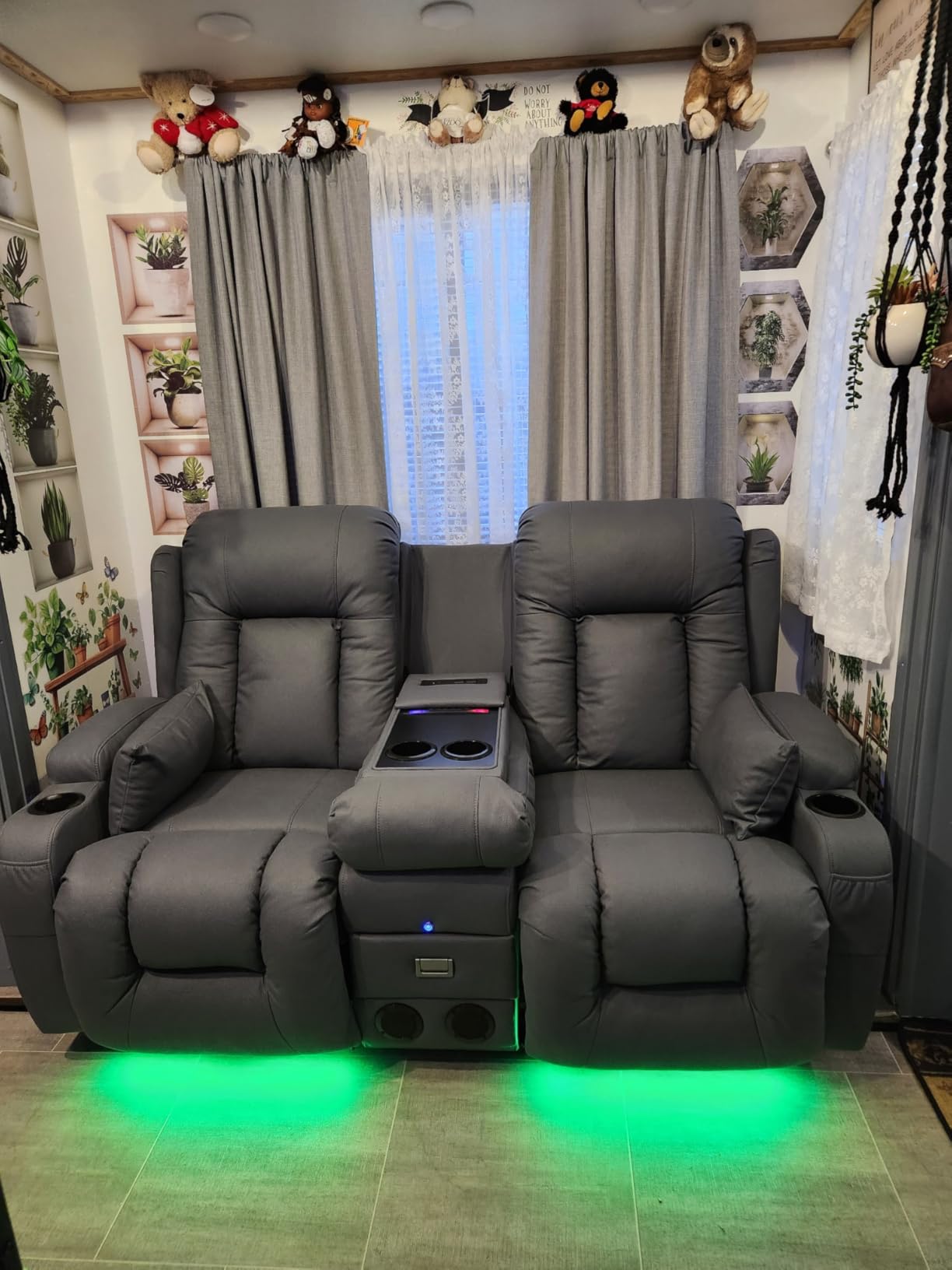 TUNYI Power Loveseat Recliner Sofa with Massage & Heat customer photo 1