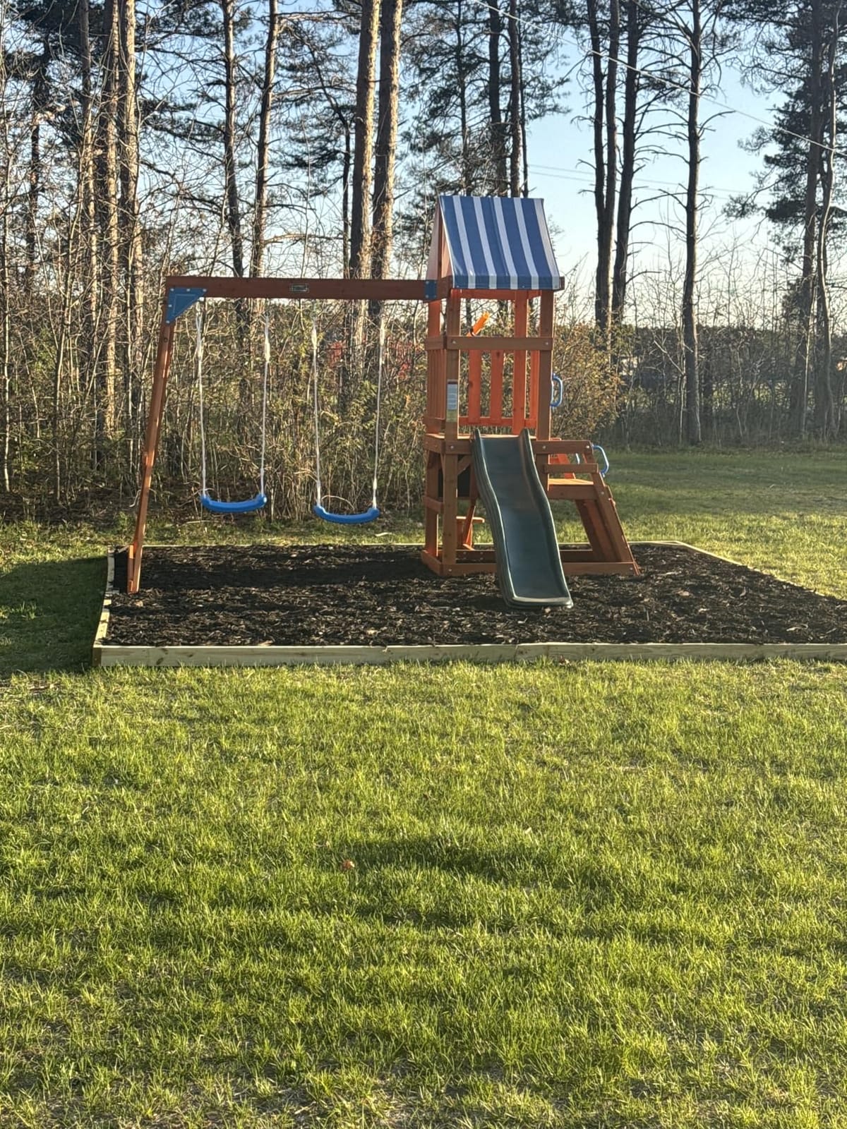 ROBOTIME Wooden Swing Set for Backyard, All-in-One Kids Playset, Ages 3-10 customer photo 2