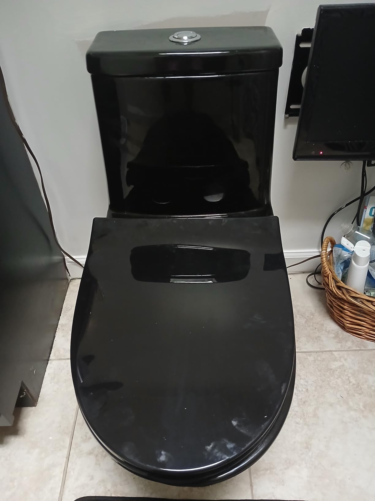Ivy One Piece Toilet Dual Vortex Flush in Glossy Black 1.1/1.6 gpf customer photo 2