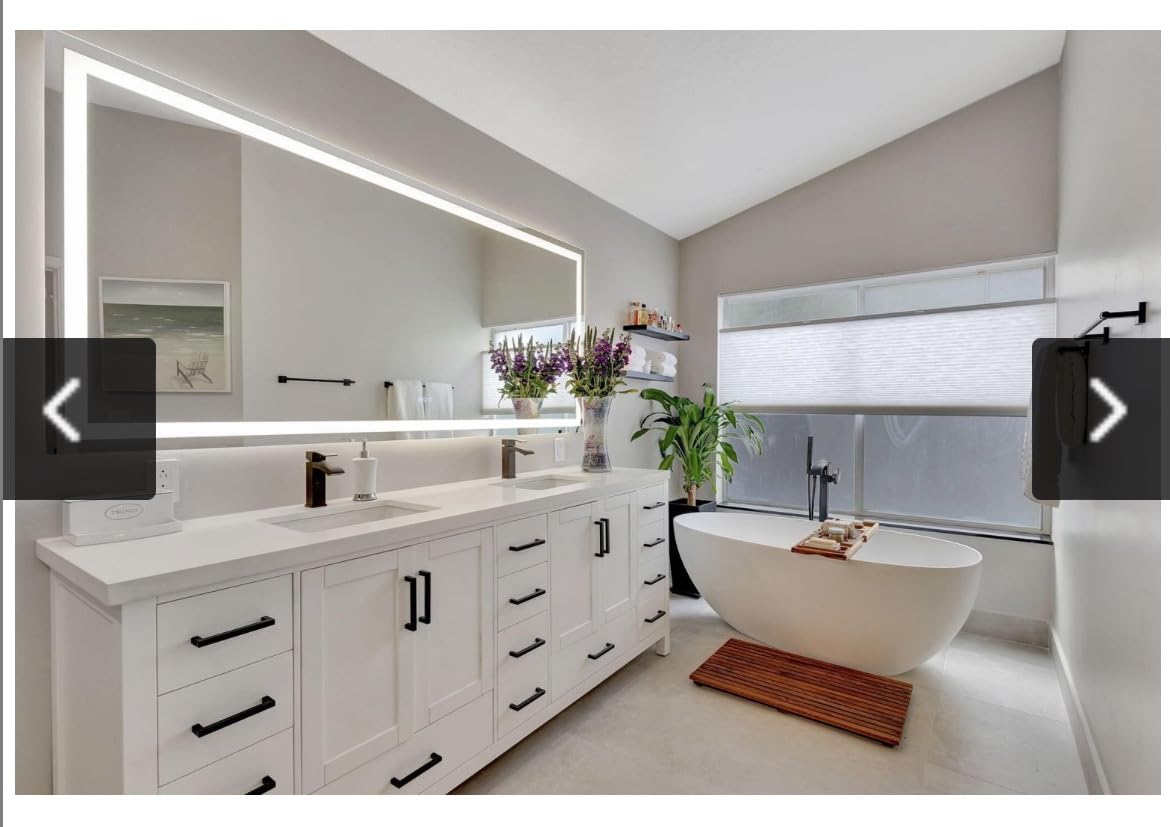 65'' Free Standing Tub, Stone Resin High-Back Bathtub, White customer photo 2