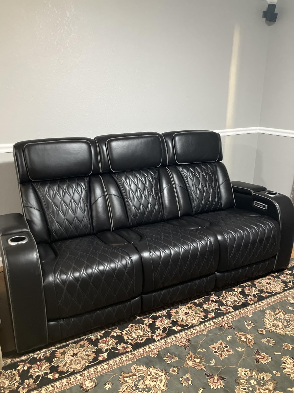 Signature Design by Ashley 3-Seat Power Reclining Sofa, Heat, Massage, Gray customer photo 1