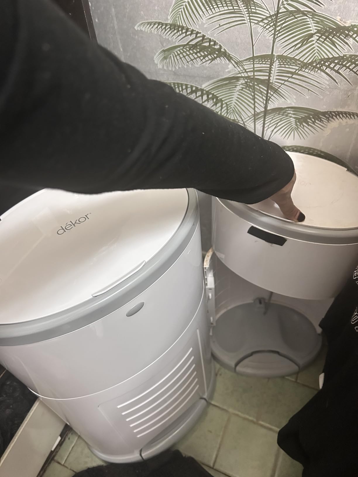 Diaper Dekor EKO Classic Diaper Pail, White | ONLY Eco-Friendly Diaper Pail Made with 70% Recycled Materials | Hands-Free: Step–Drop–Done | Cost-Effective Refill System customer photo 1