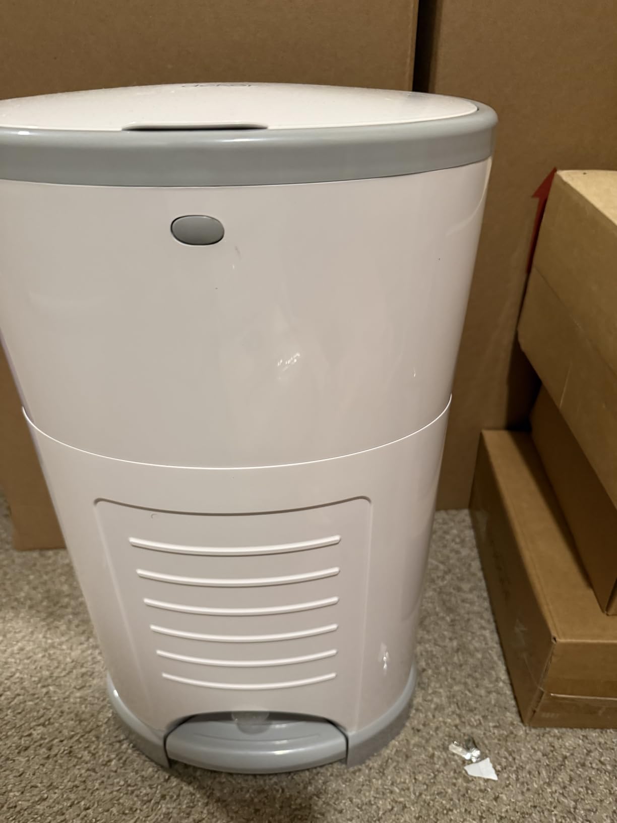 Diaper Dekor EKO Classic Diaper Pail, White | ONLY Eco-Friendly Diaper Pail Made with 70% Recycled Materials | Hands-Free: Step–Drop–Done | Cost-Effective Refill System customer photo 2
