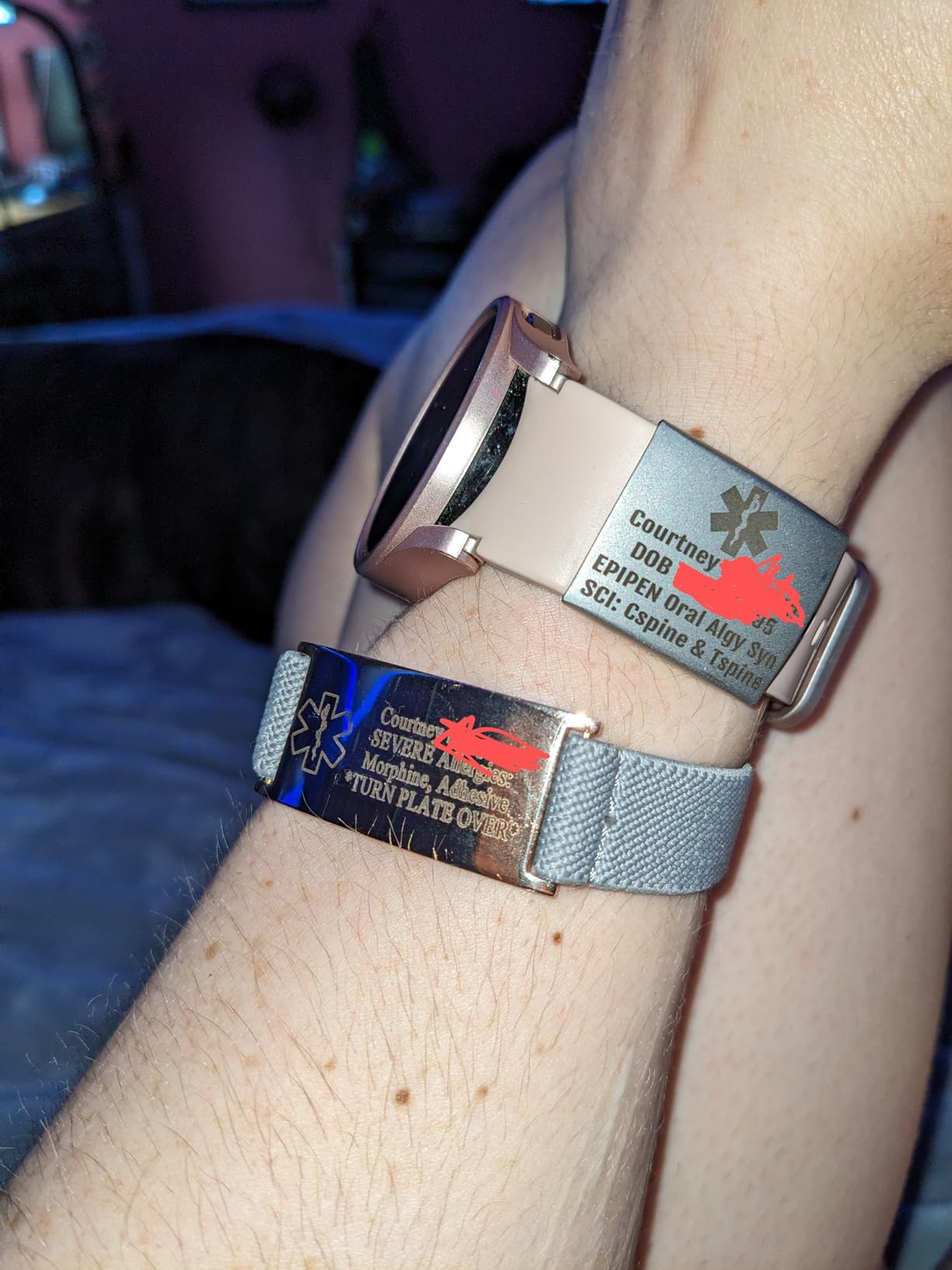 Personalized Medical Alert Bracelet for Men - Customized Elastic Strap Stainless Steel ID Bracelets Engraved Medic Info, Emergency Awareness Medic ID Bracelet for Autism Allergy Diabetic Epilepsy customer photo 1