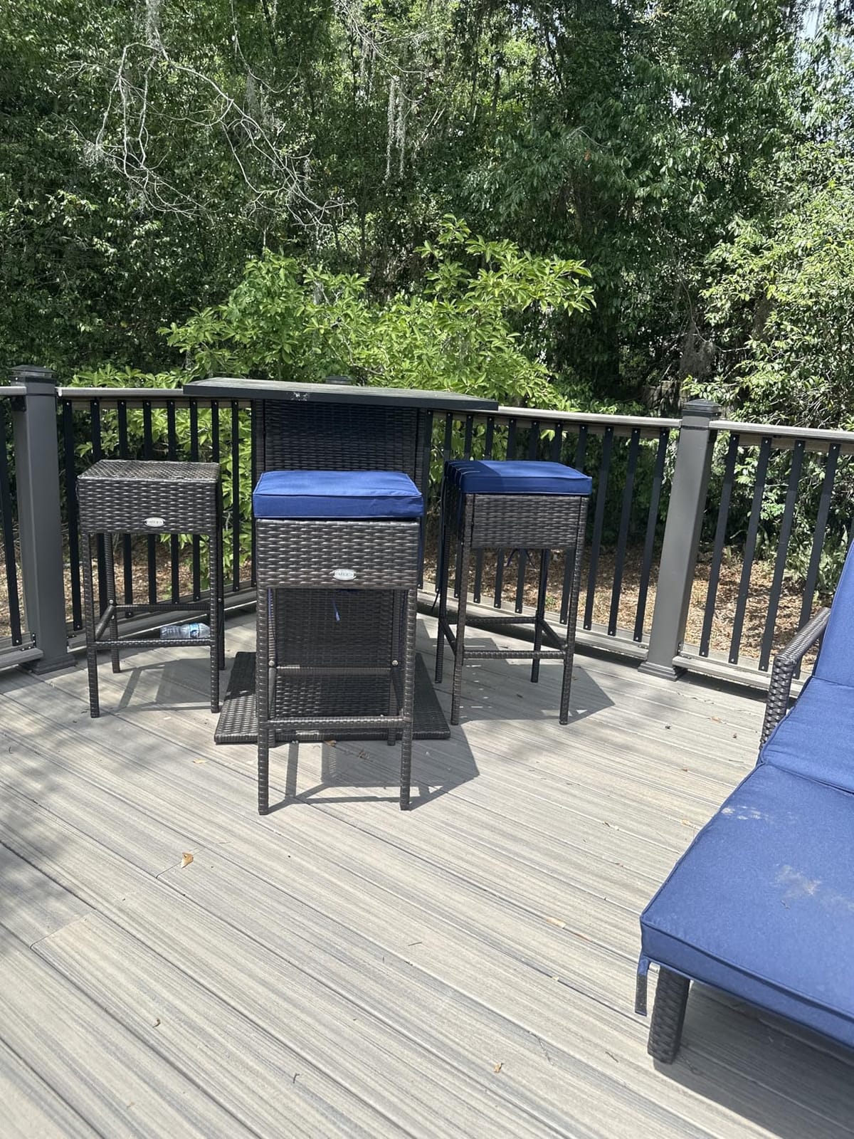 RELAX4LIFE 5-Pcs Outdoor Bar Set, Wicker Bar Height Outdoor Table & Chairs customer photo 2