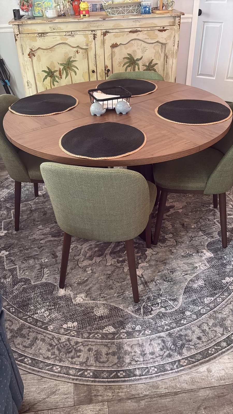 Tribesigns 47 inch Round Dining Table Wood Kitchen Table for Dining Room, 47