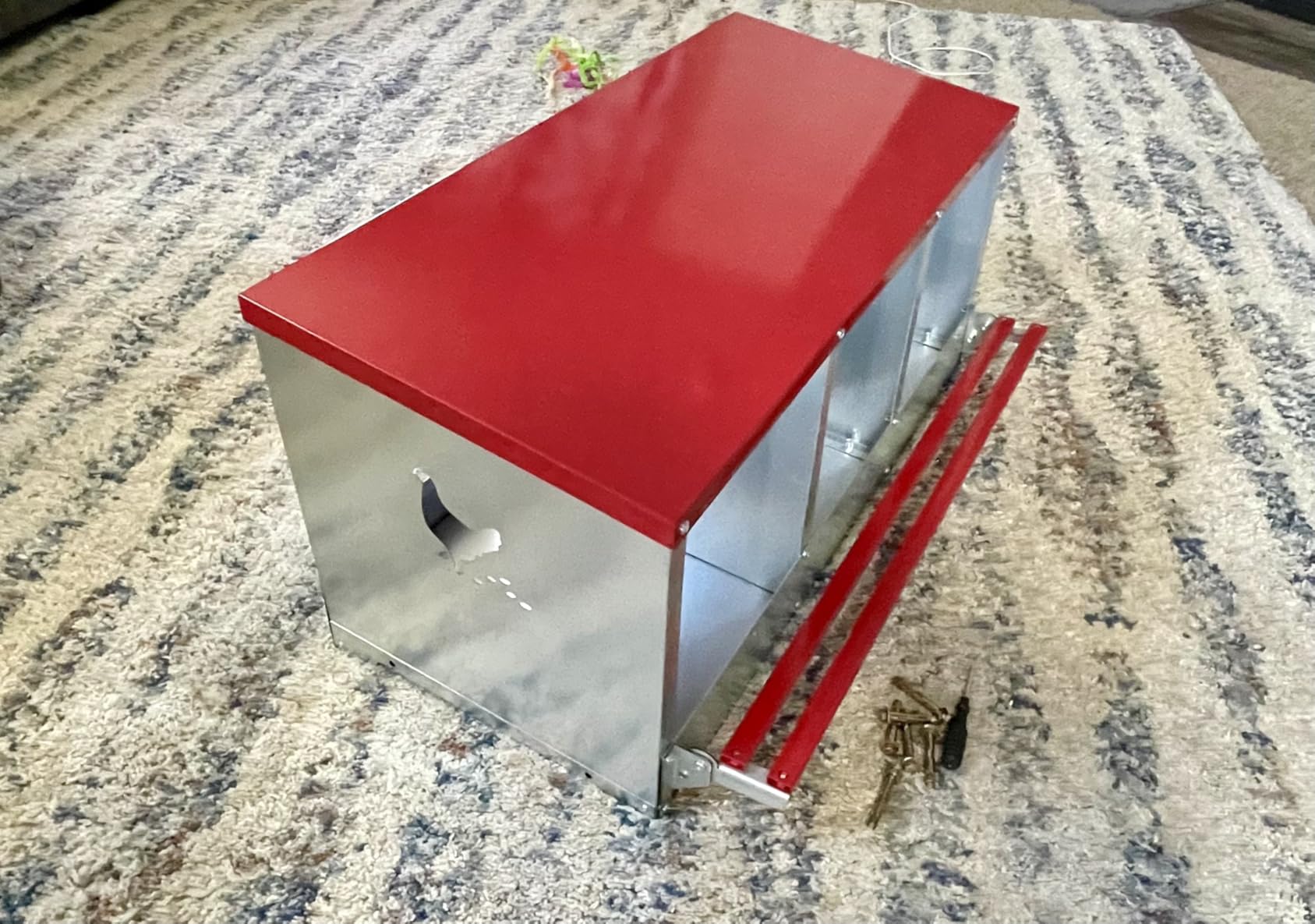 Chicken Nesting Boxes - 10 Compartment Metal Poultry Nest Box Wall Mount for Chickens, Hens, Ducks - Easy Egg Collection - Large Vented Holes Chicken Coop Equipment (10 Compartment) customer photo 2