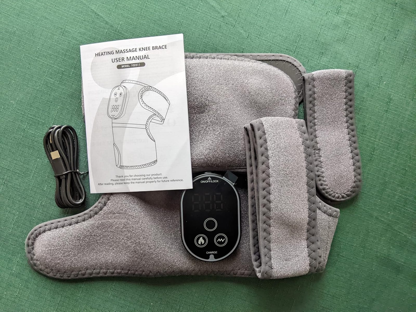 Cordless Heated Knee Massager with Vibration, FSA Eligible HSA, Heated Knee Brace Wrap Heating Shoulder Brace Support Wrap for Knee Elbow, Heating Pad with 6 Heating Levels, 3 Massage Modes&Timer customer photo 2