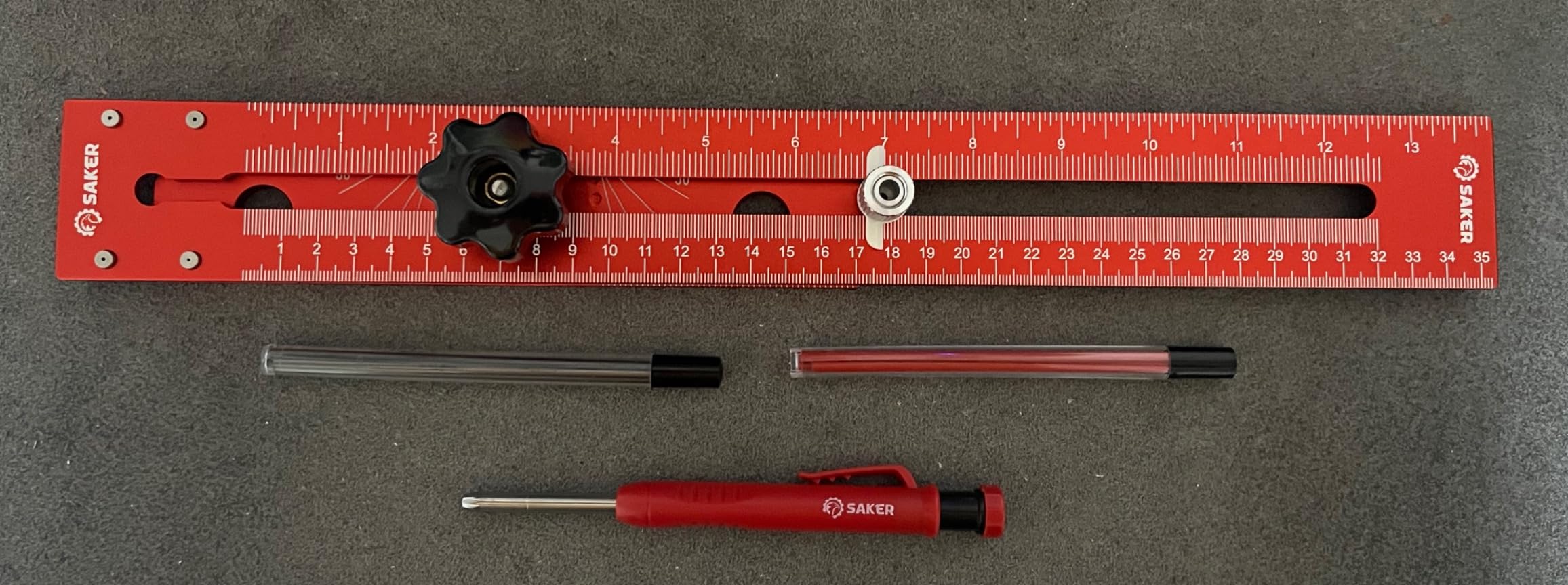 Saker Woodworking Scriber Marking Line Ruler,Aluminum Alloy T-Square customer photo 1