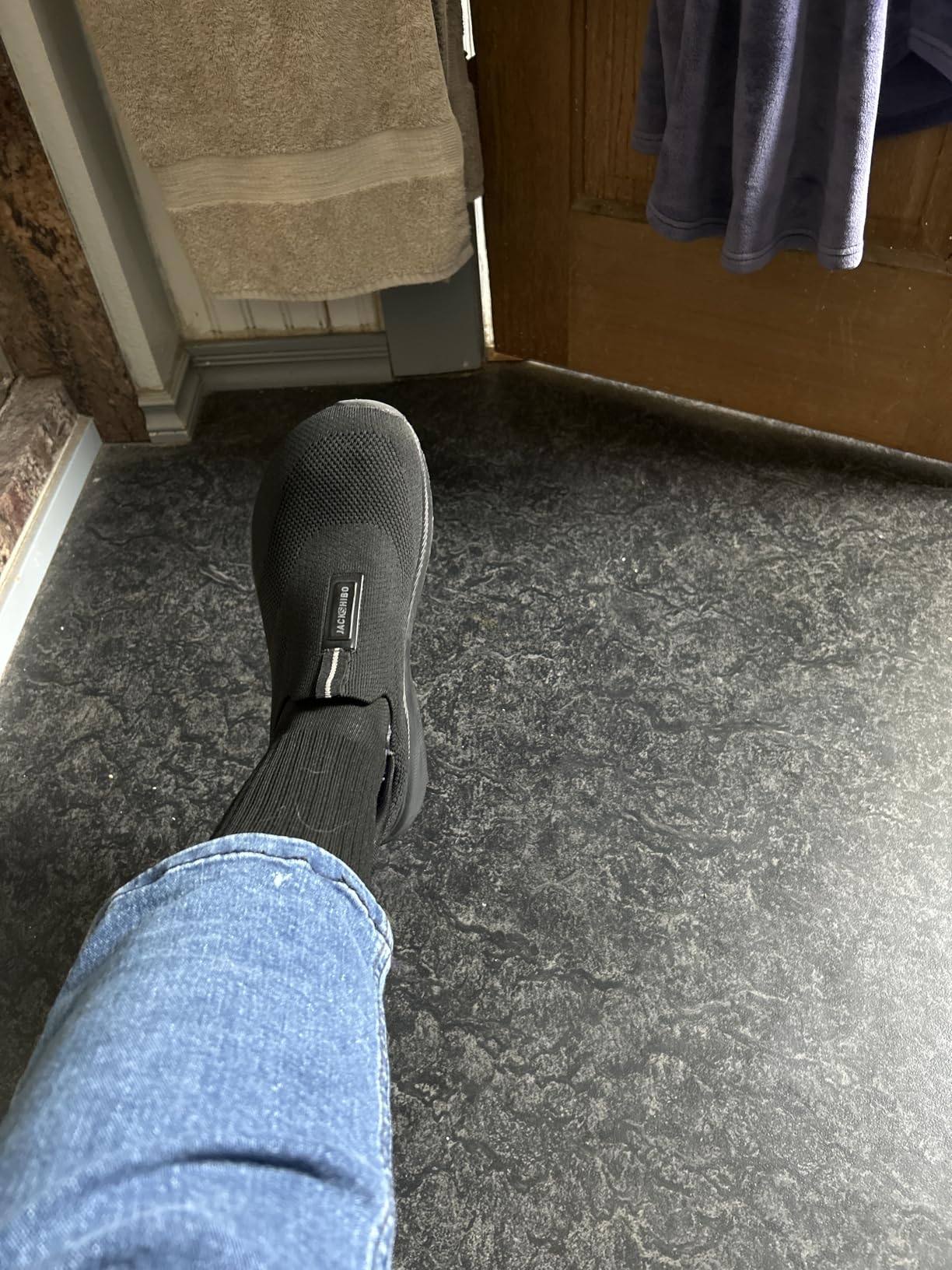 Men Slip in Free up Hands Shoe Wide Toe Box Arch Support Orthopedic Walking customer photo 2