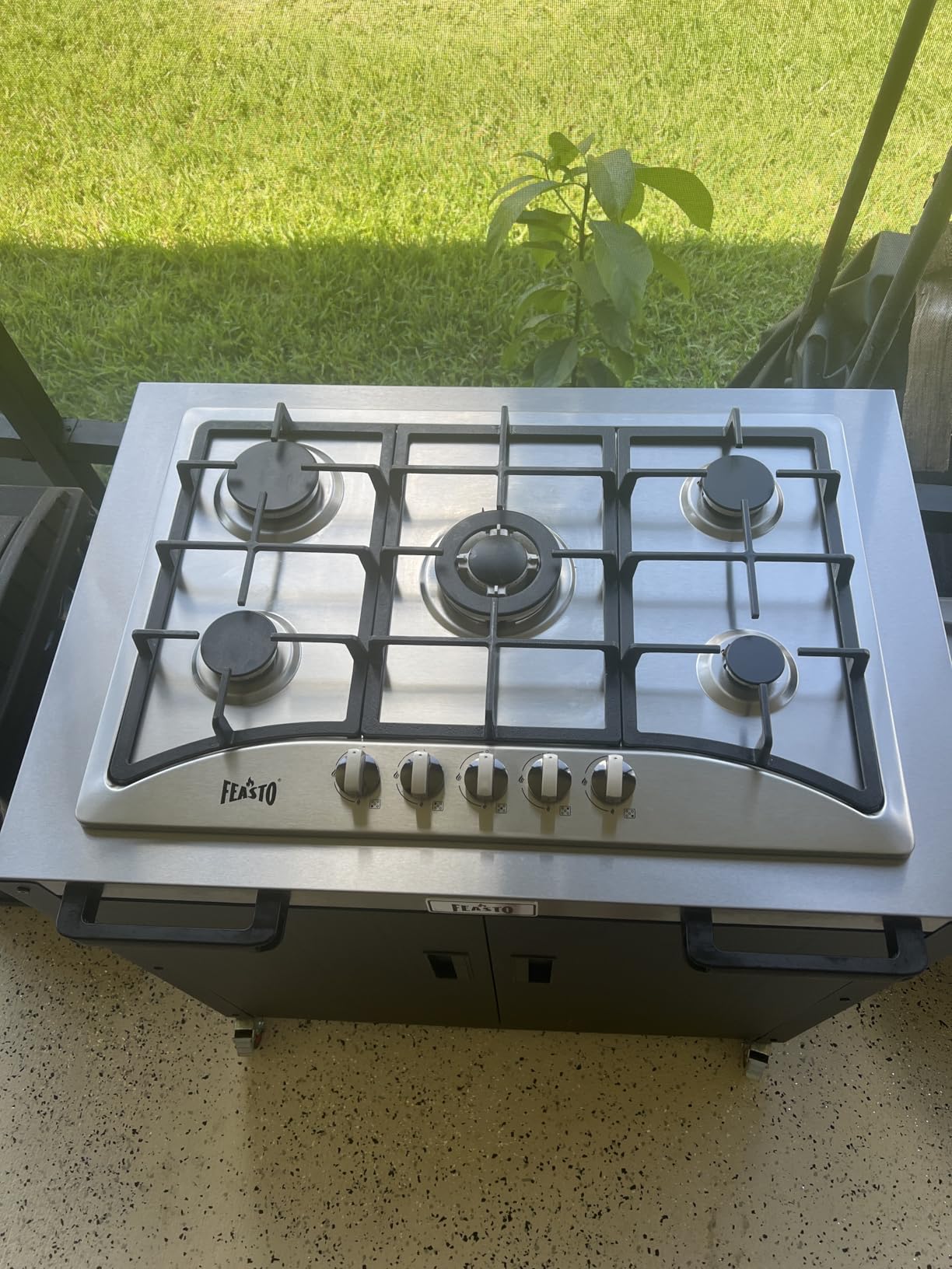 Feasto Modular Outdoor Kitchen Island with 5-Burner Gas Stove and Storage customer photo 1