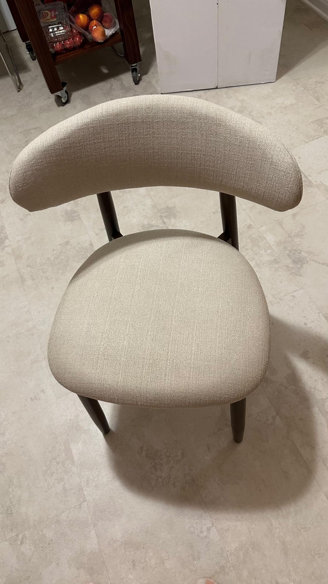 COLAMY Wooden Dining Chairs Set of 4, Upholstered Kitchen Side Chair, Beige customer photo 1