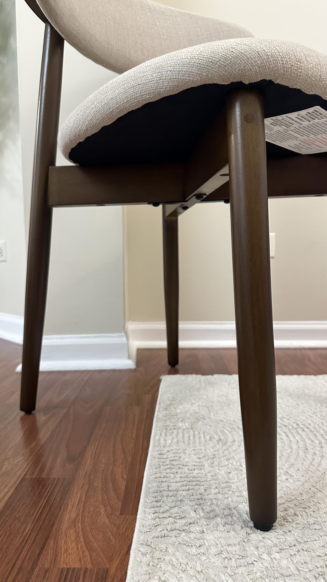COLAMY Wooden Dining Chairs Set of 4, Upholstered Kitchen Side Chair, Beige customer photo 2