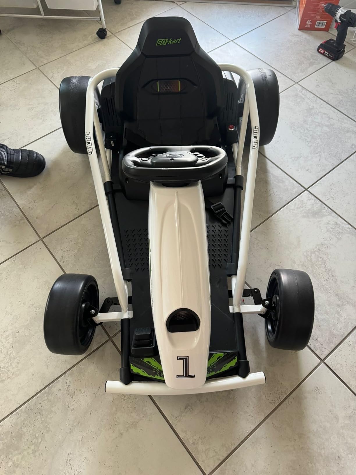 Aosom 24V Electric Go Kart Kids Drift Kart Dual Motors for Ages 8-12 Blue customer photo 1