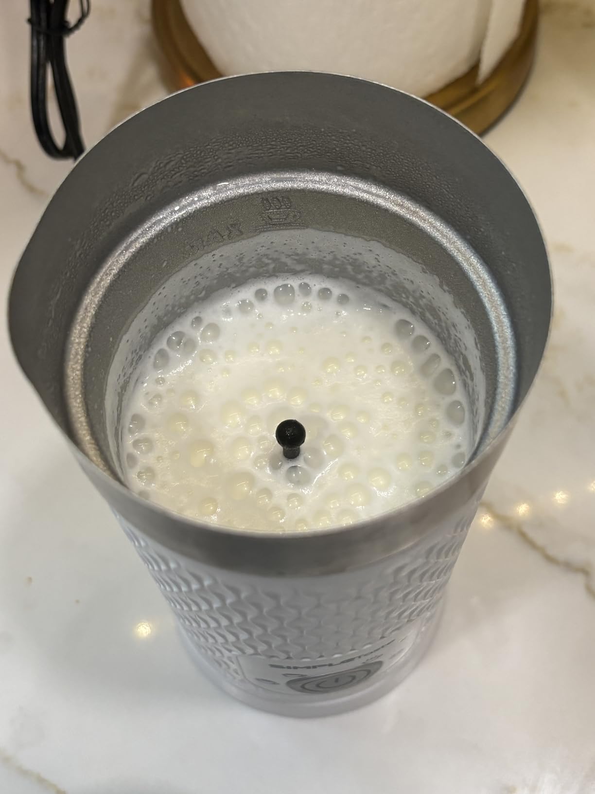 SIMPLETASTE Milk Frother, 4-in-1 Electric Automatic Milk Steamer customer photo 2