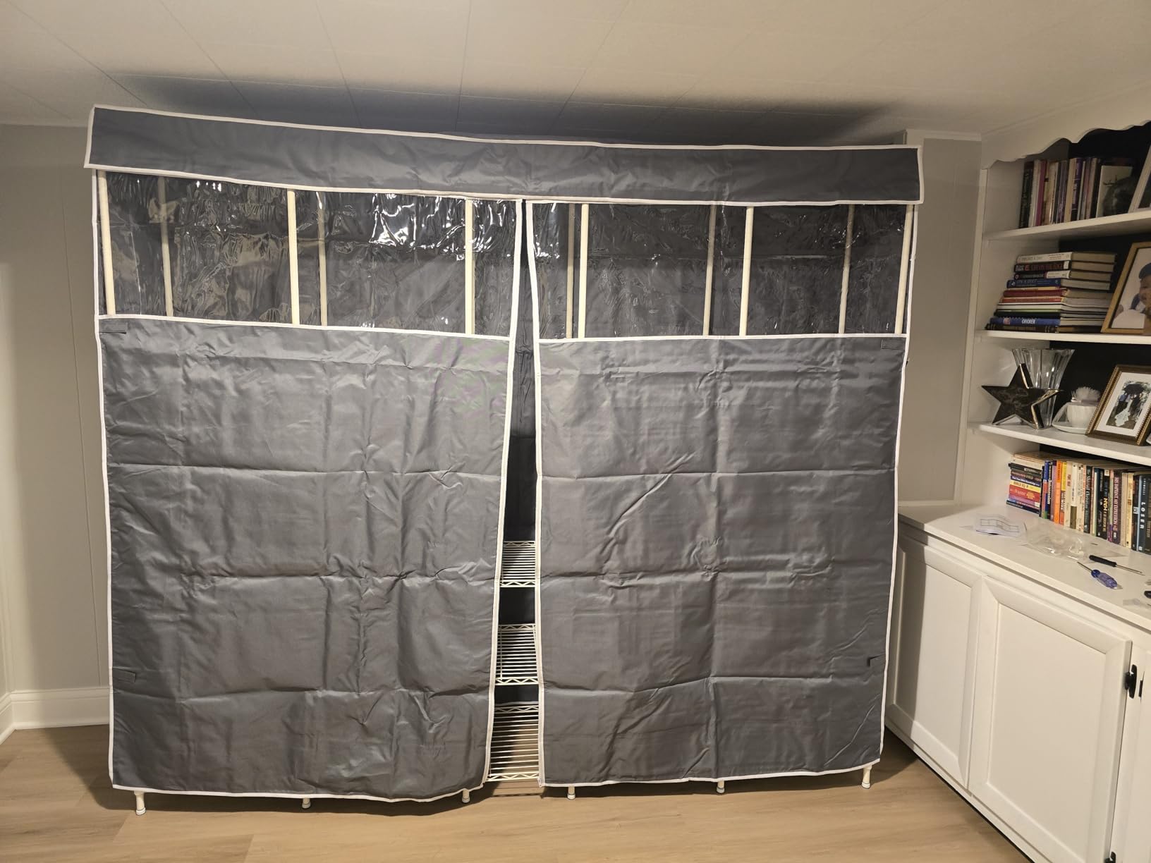 Raybee Clothes Rack with Cover, Portable Closet 1200LBS Adjustable Shelves customer photo 1