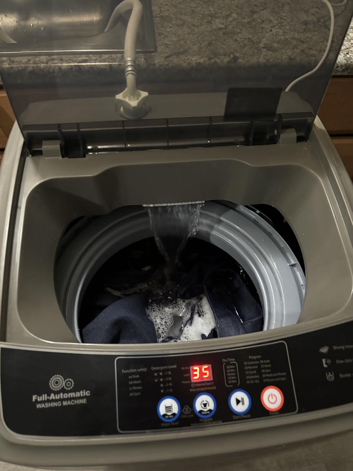 Nictemaw Portable Washing Machine for Apartment, 17.8Lbs Full-Automatic | 2.4Cu.Ft, Drain Pump, 10 Programs, 8 Water Levels, Child Lock, 24h Delay, Energy Saving, Compact Top Load for Sink, Dorms, Rv customer photo 1