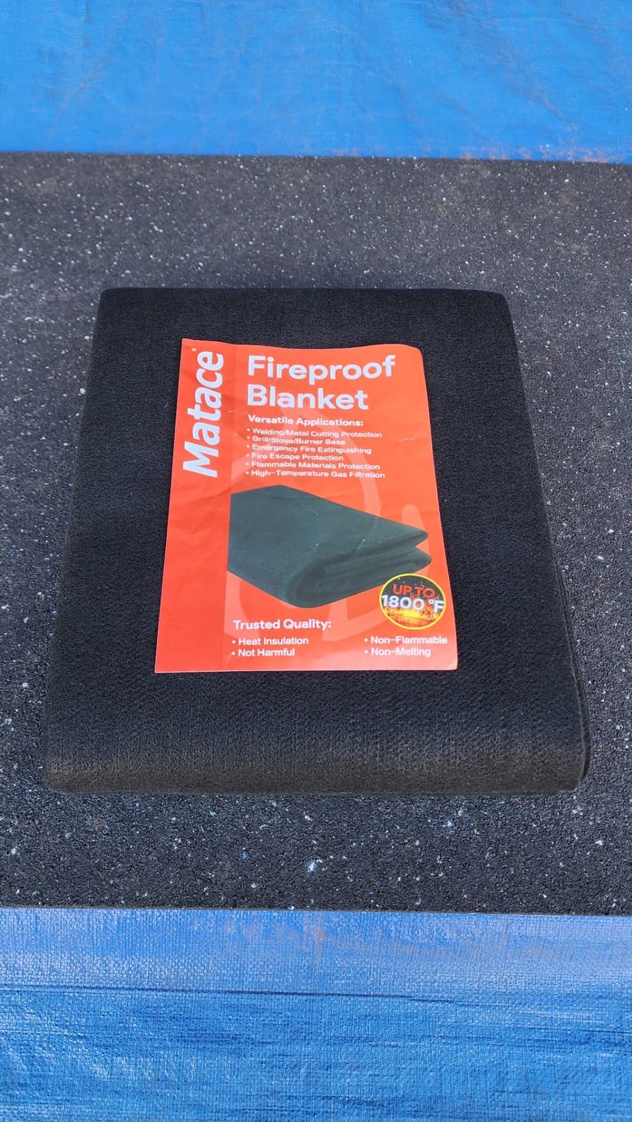 Welding Blanket Fireproof 4x6 Feet – Matace Carbon Felt Soldering Mat & Pad, 5mm Flame Retardant Fabric, Heat Shield for Brazing, Automotive Repair, Grill & Smoker, HVAC Plumbing, Black customer photo 2