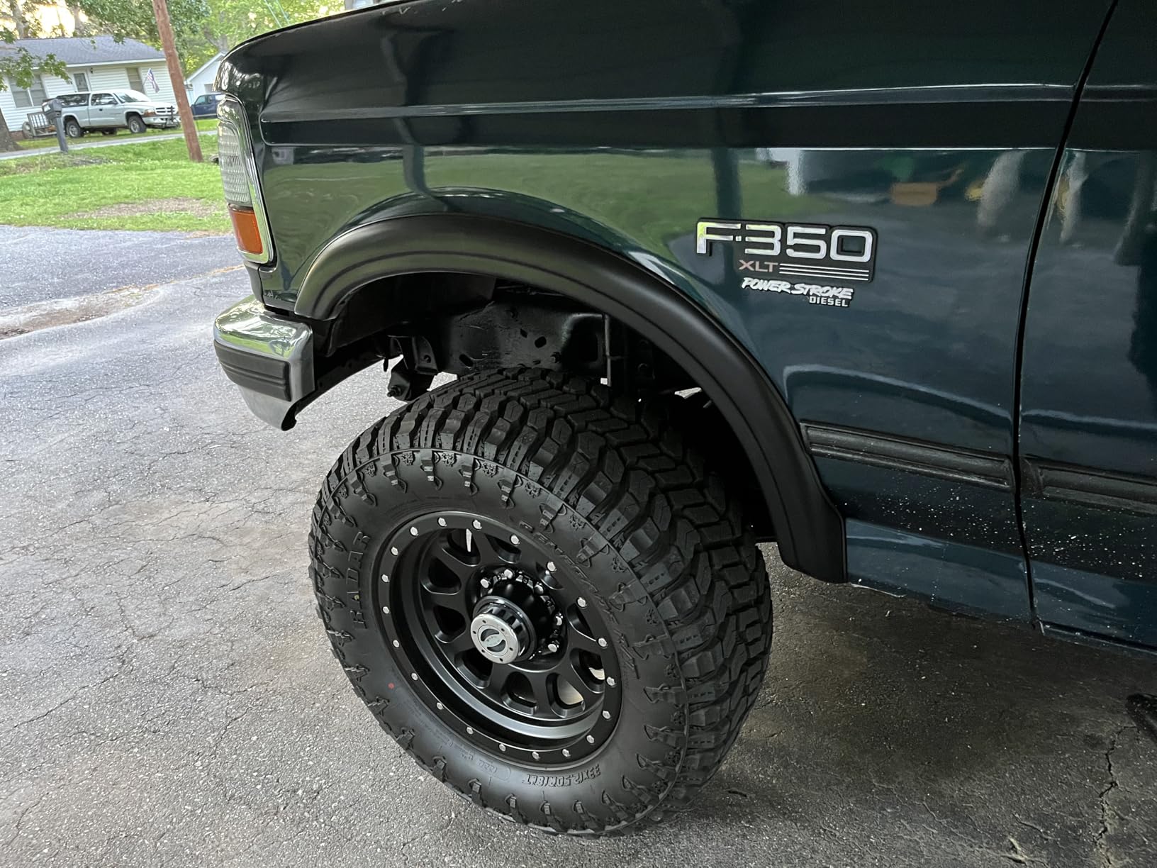 RockTrix RT111 18x9 inch Off-Road Wheels Compatible with 1994-2013 Ram 2500 3500 and For Silverado 2500 HD 3500 HD (1999-2010), 8x165.1 8x6.5 Bolt Pattern -12mm Offset, Black Rims customer photo 1