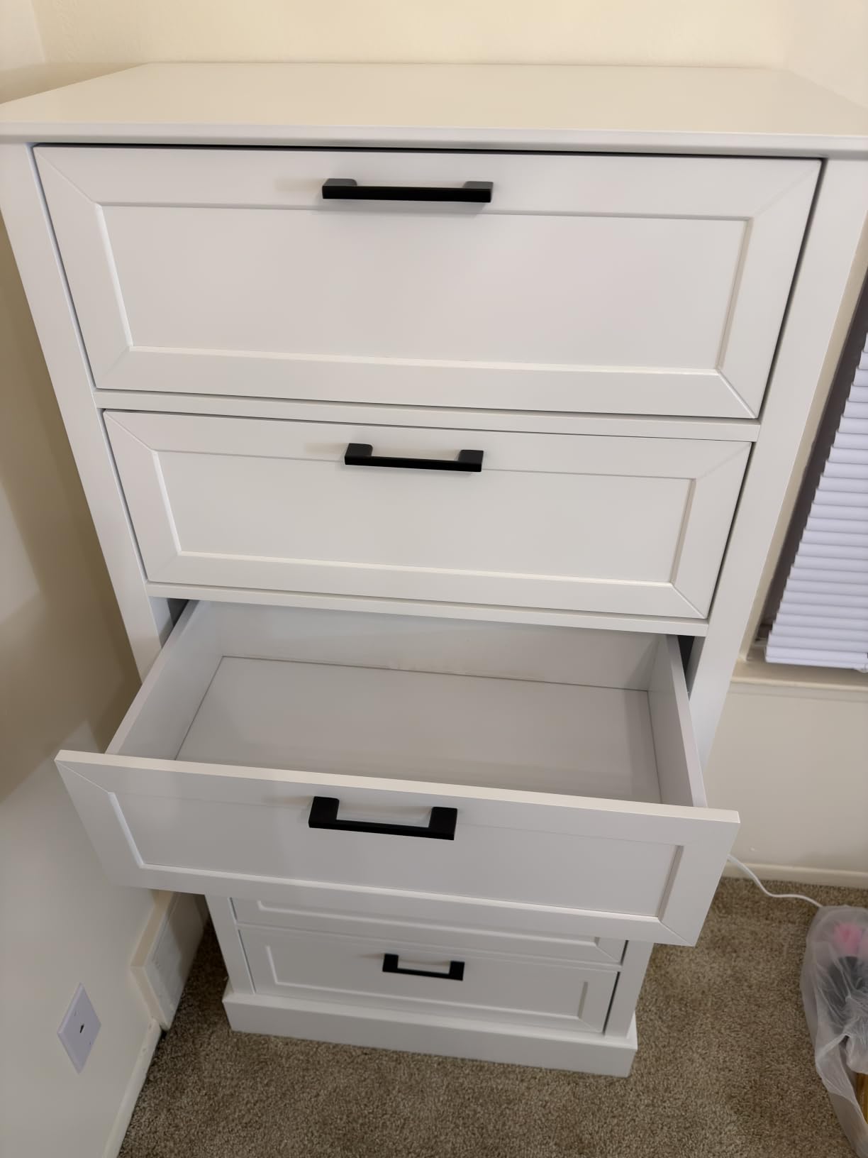White 6 Drawer Dresser, 55 Inch Tall White Dresser for Bedroom, Modern Farmhouse Style Chest of Drawers for Bedroom Living Room, Wood Rustic Tall Clothing Organizer for Closet, Living Room, Hallway customer photo 1