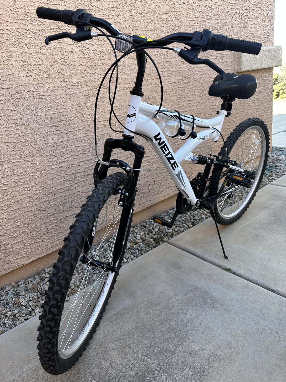 WEIZE Mountain Bike, 24 26 27.5 inch Outdoor Cycling Bike,18-Speed/High-Carbon Steel/Dual Full Suspension, Adjustable Ergonomic Seat for Men Women Adult, MTB Bicycle with Suspension Fork customer photo 1