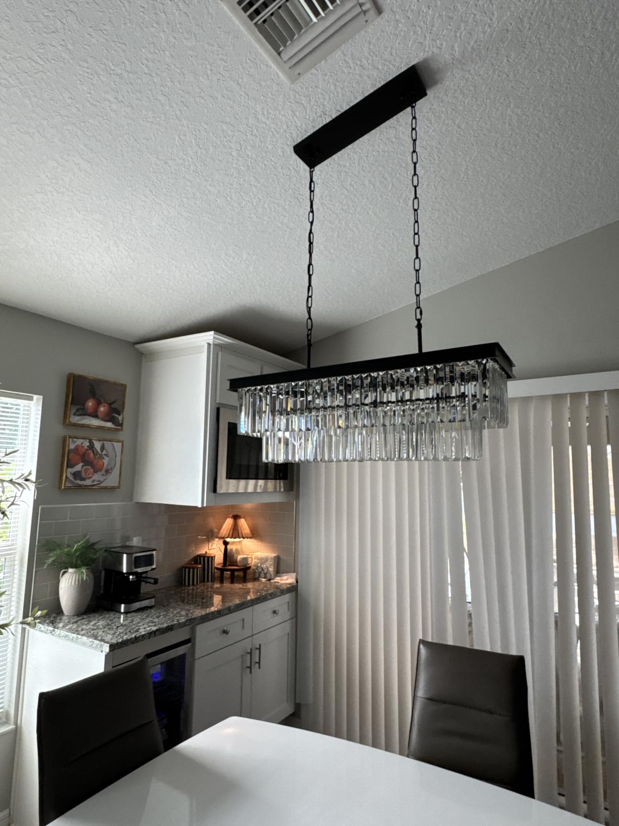 Weesalife Black Crystal Chandeliers for Dining Room，15-Lights L40 Inch customer photo 1