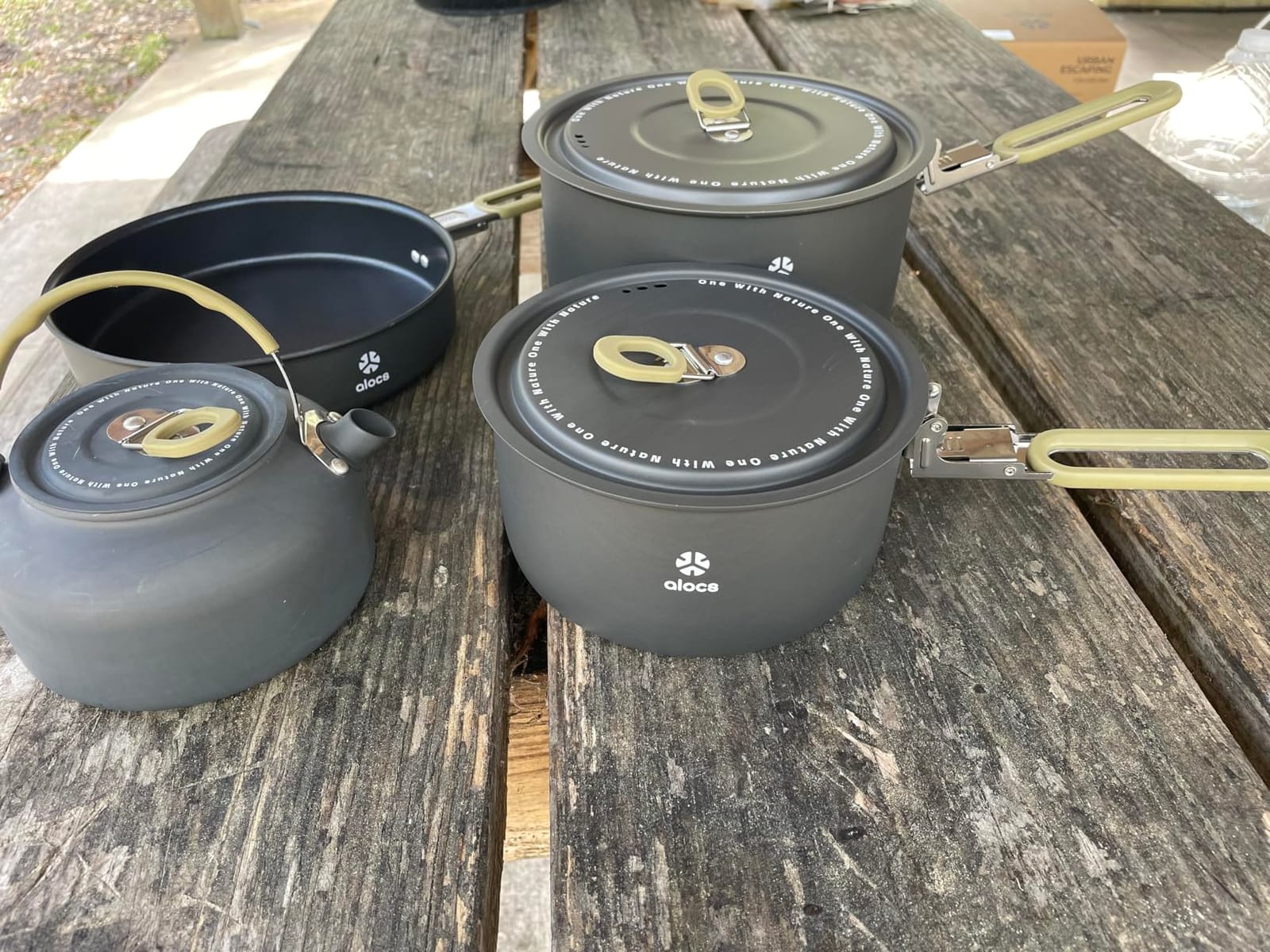 ALOCS Camping Cookware Portable Non-Stick Mess Kit with Foldable Handle customer photo 1