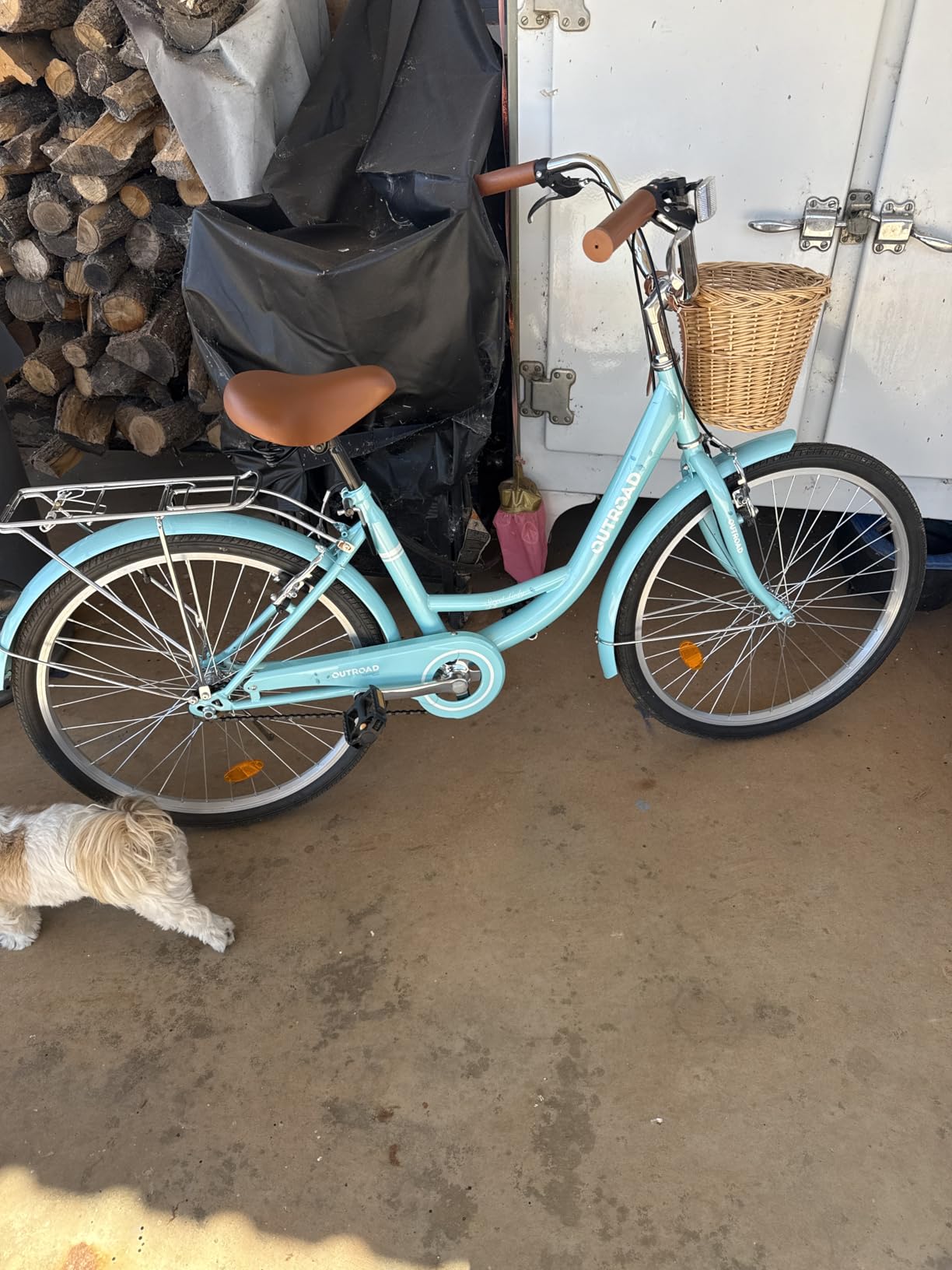 Max4out Women Bike Beach Cruiser Bike for Adult, 24 & 26 Inch Comfort Bikes with Rattan Front Basket, Womens Bicycle with Adjustable Seat and Dual V-Brake (Pink & White & Green & Purple & Black) customer photo 1