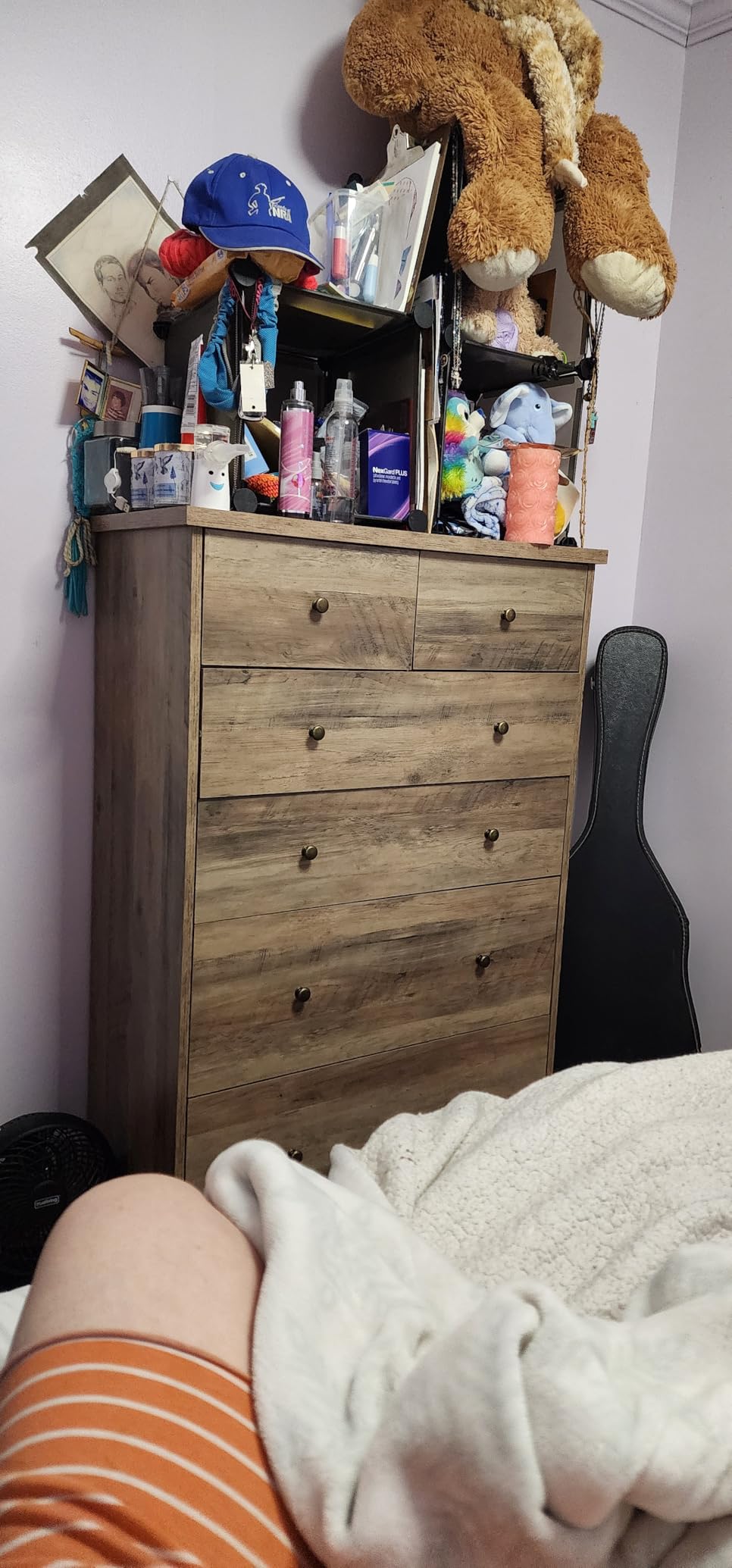 VINGLI Tall Dresser, Rustic Grey Dresser 6 Drawer Chest of Drawers, Wood Gray Dressers for Bedroom, Hallway, Home Office, 31.5