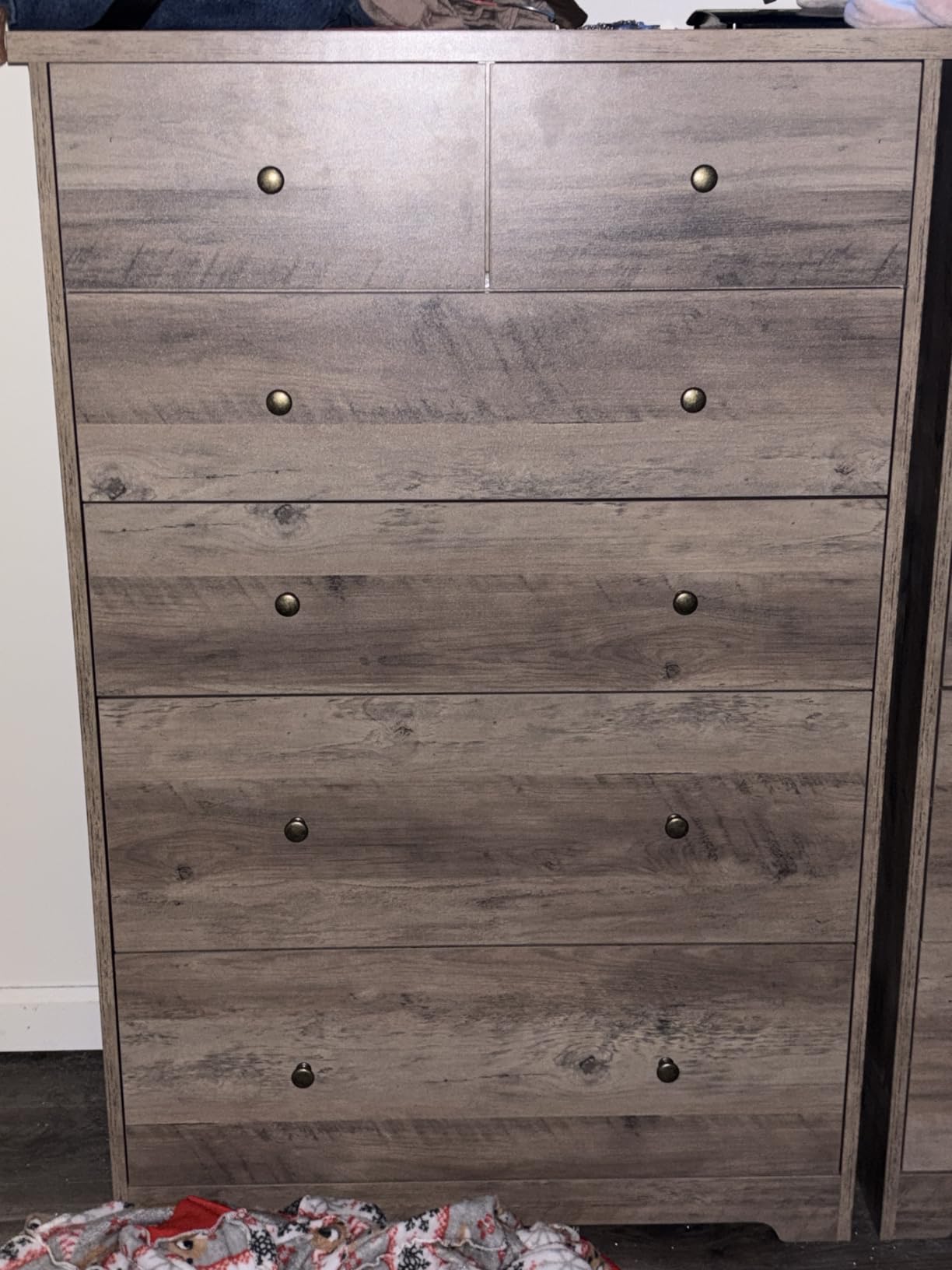 VINGLI Tall Dresser, Rustic Grey Dresser 6 Drawer Chest of Drawers, Wood Gray Dressers for Bedroom, Hallway, Home Office, 31.5