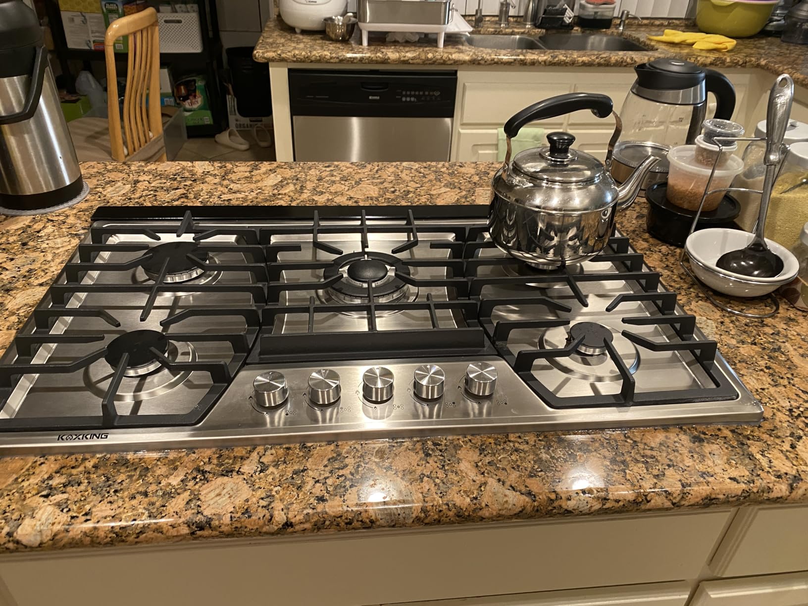 36 Inch Gas Cooktop with Griddle, Gas Stove Top with 5, Reversible Cast Iron Grill/Griddle, NG/LPG Convertible, with Thermocouple Protection, Stainless Steel customer photo 2